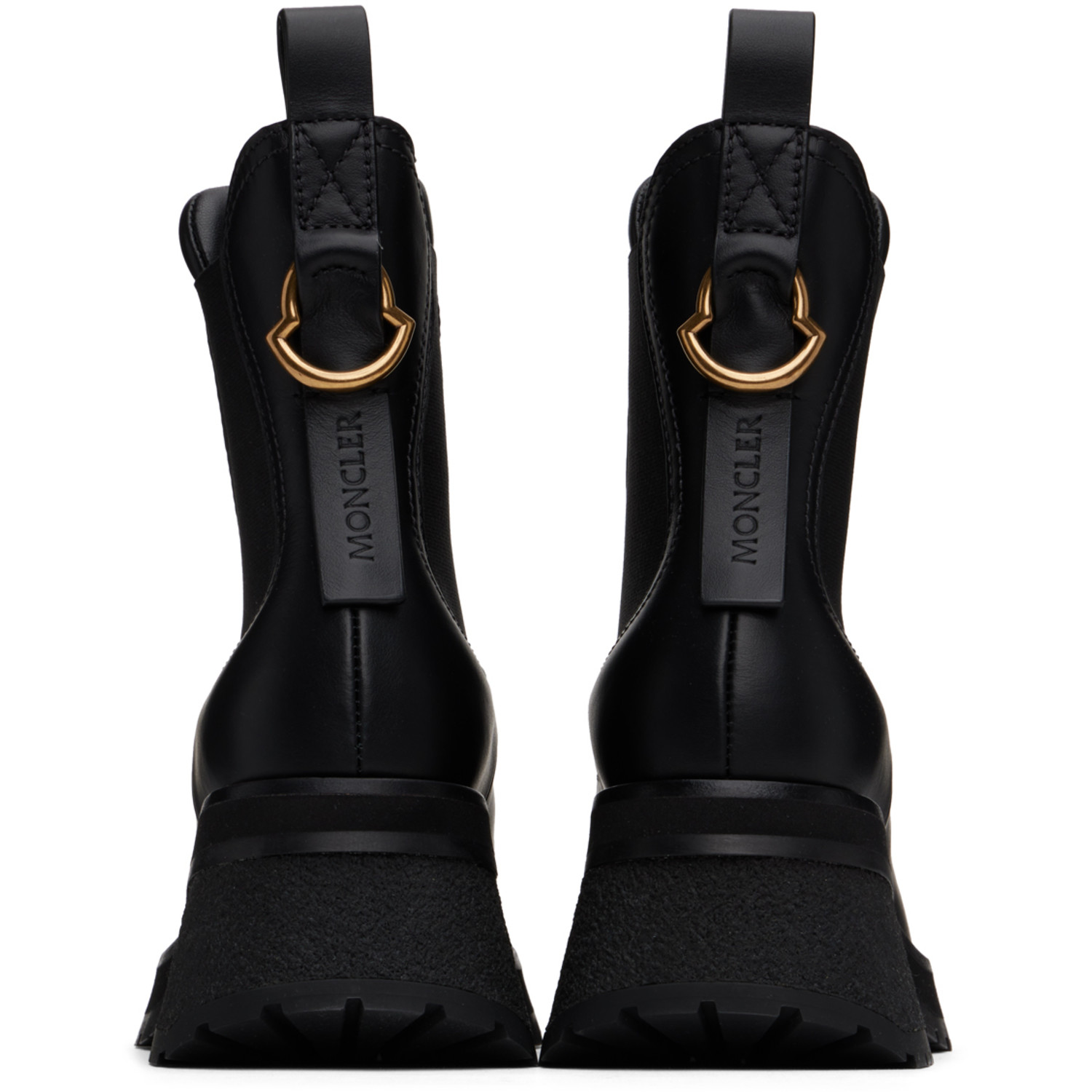  Moncler Black Gigi Leather Chelsea Boots 
