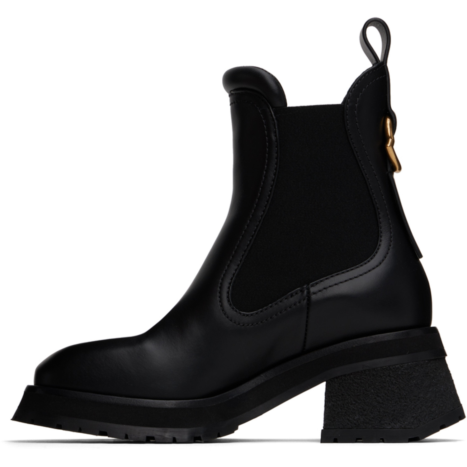  Moncler Black Gigi Leather Chelsea Boots 