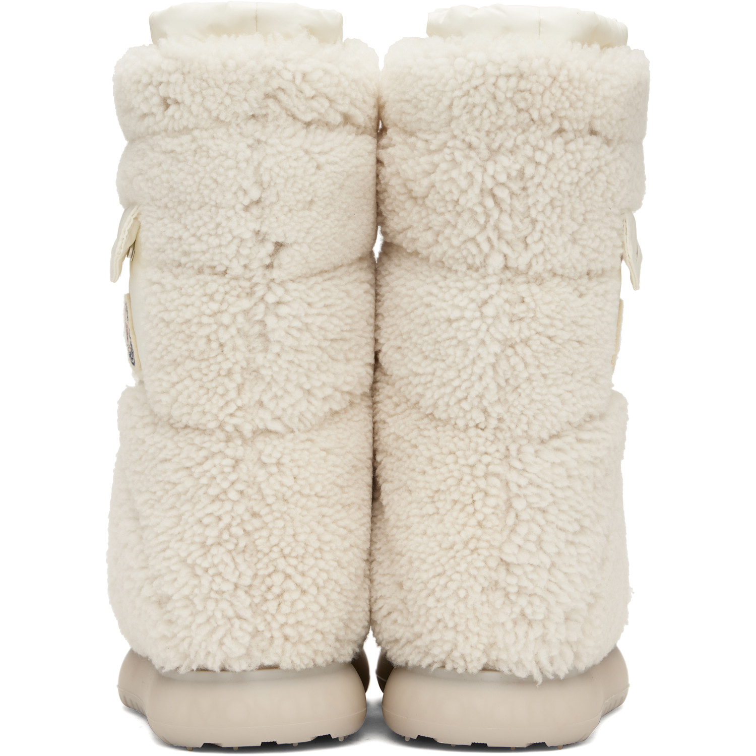  Moncler White Gaia Pocket Mid Shearling Boots 