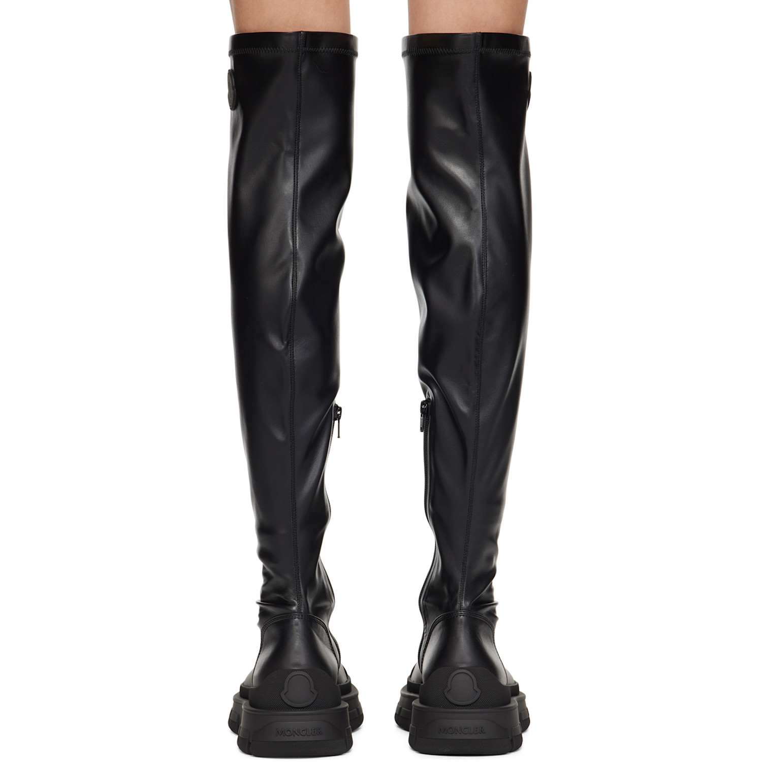  Moncler Black Hevea High Tall Boots 