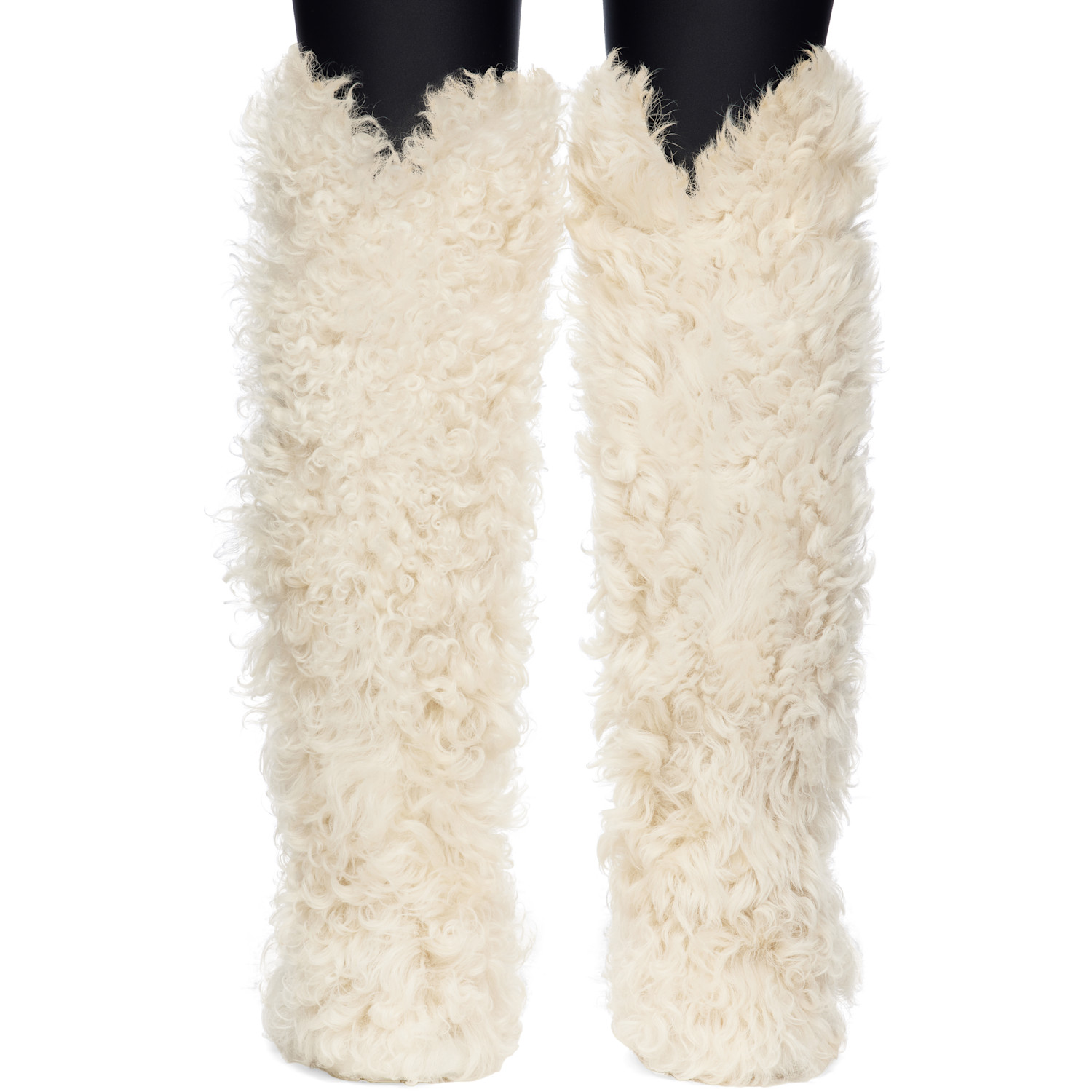  Moncler White Beverly High Shearling Tall Boots 