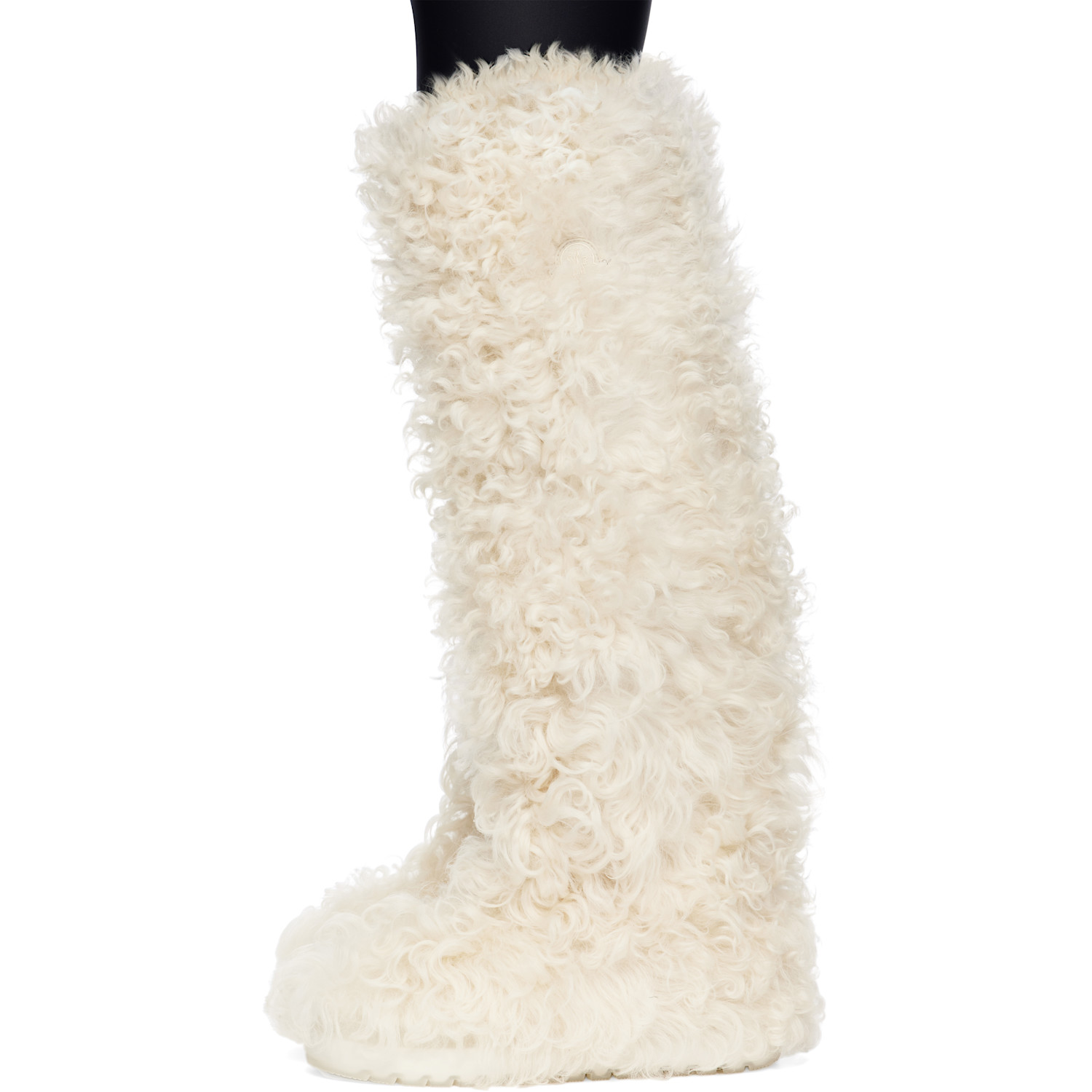  Moncler White Beverly High Shearling Tall Boots 