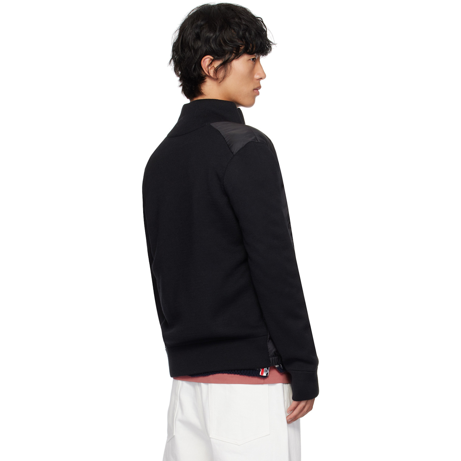  Moncler Black Quilted Down Cardigan 
