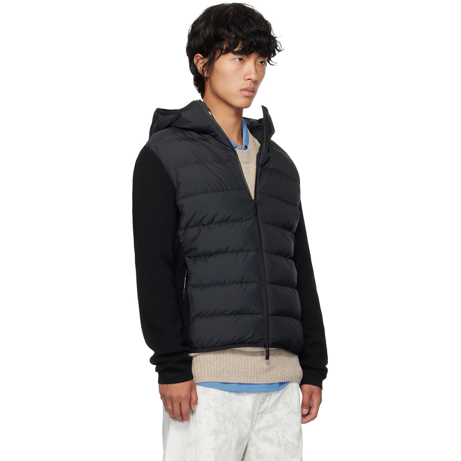  Moncler Black Paneled Down Jacket 