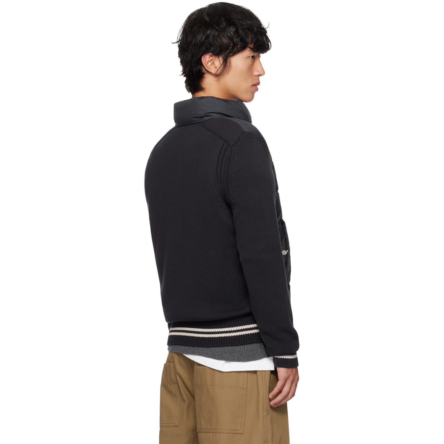  Moncler Navy Paneled Down Cardigan 