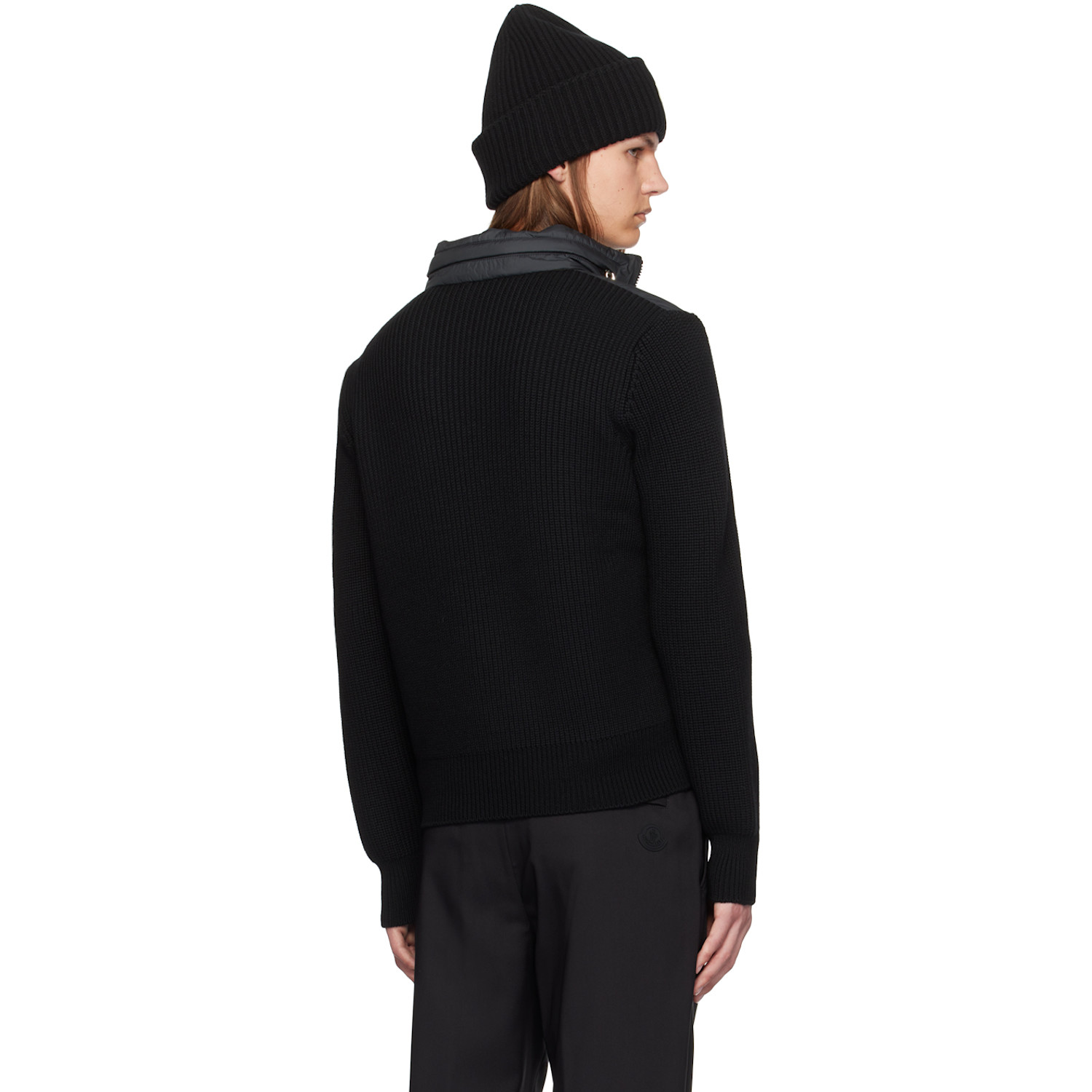  Moncler Black Padded Zip-up Down Hoodie 