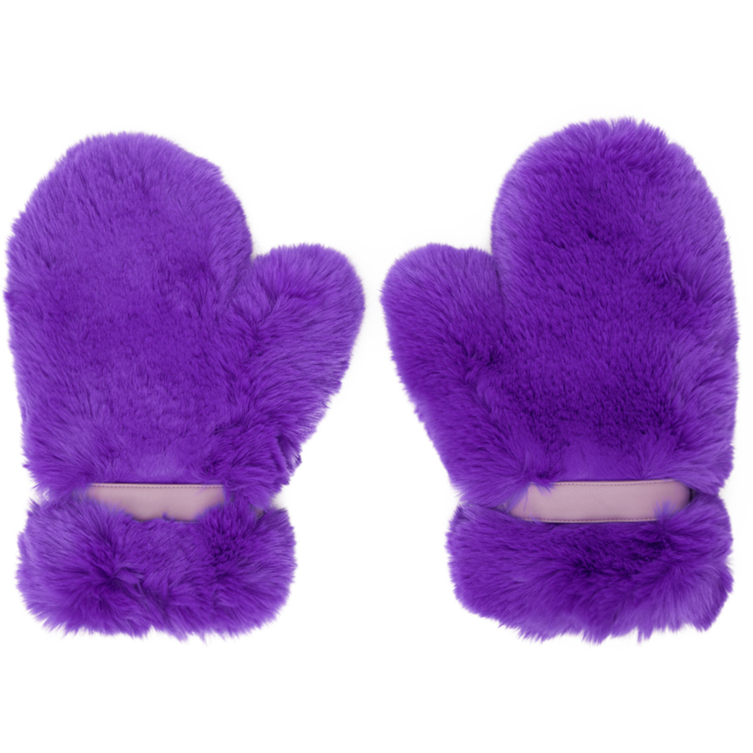  Acne Studios Purple Fluffy Buckle Mittens 