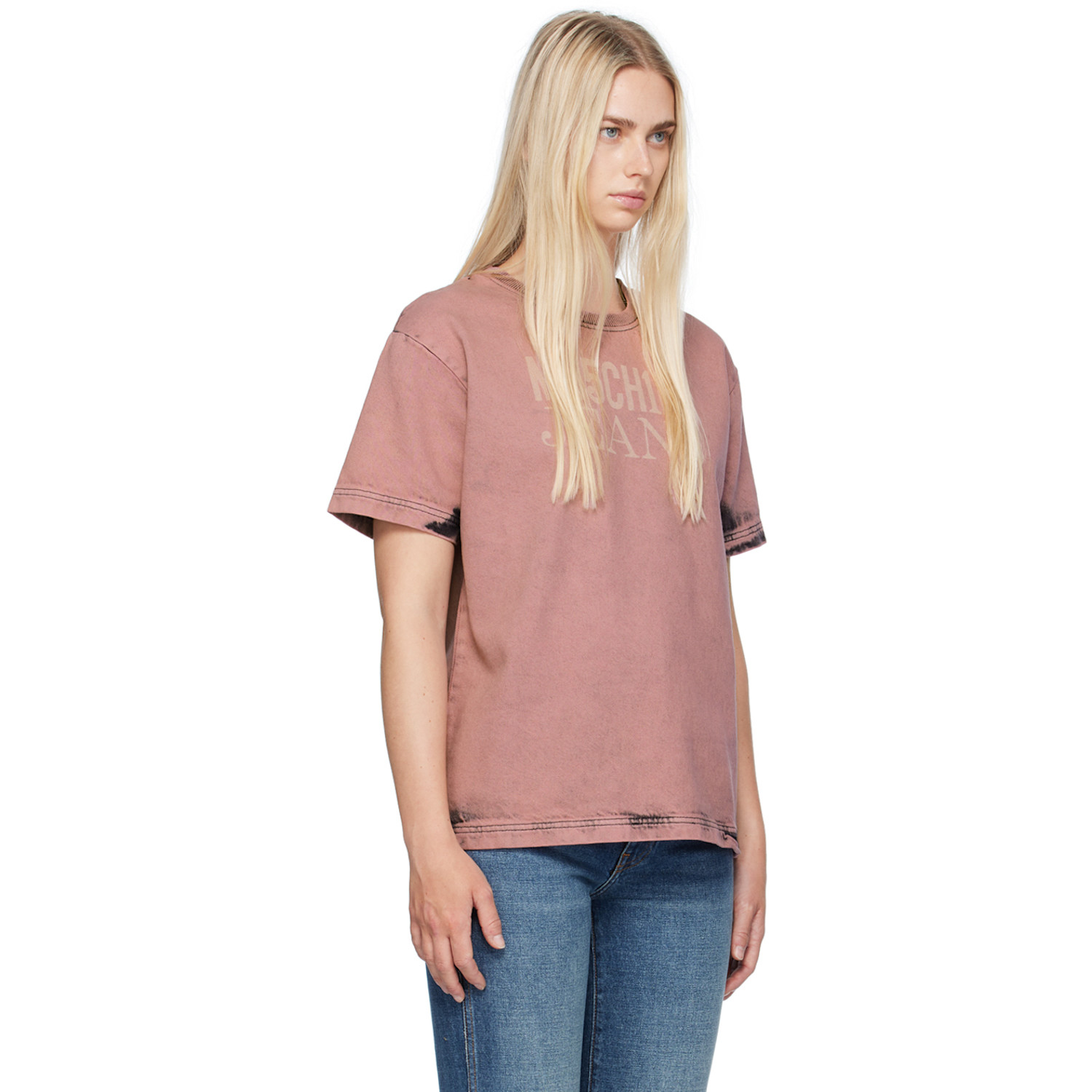  Moschino Jeans Pink Bleached T-shirt 