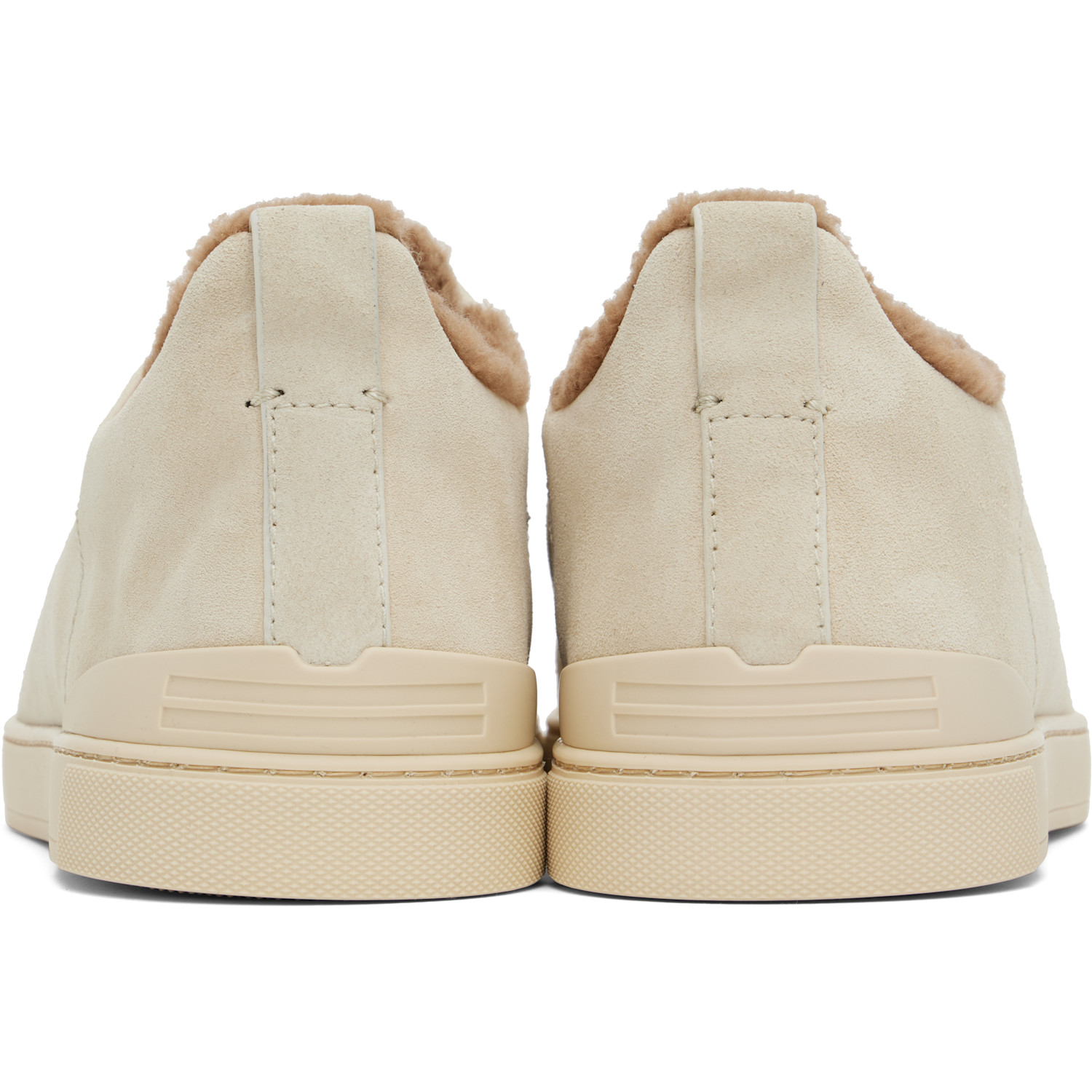  Zegna Gray Suede Triple Stitch Sneakers 