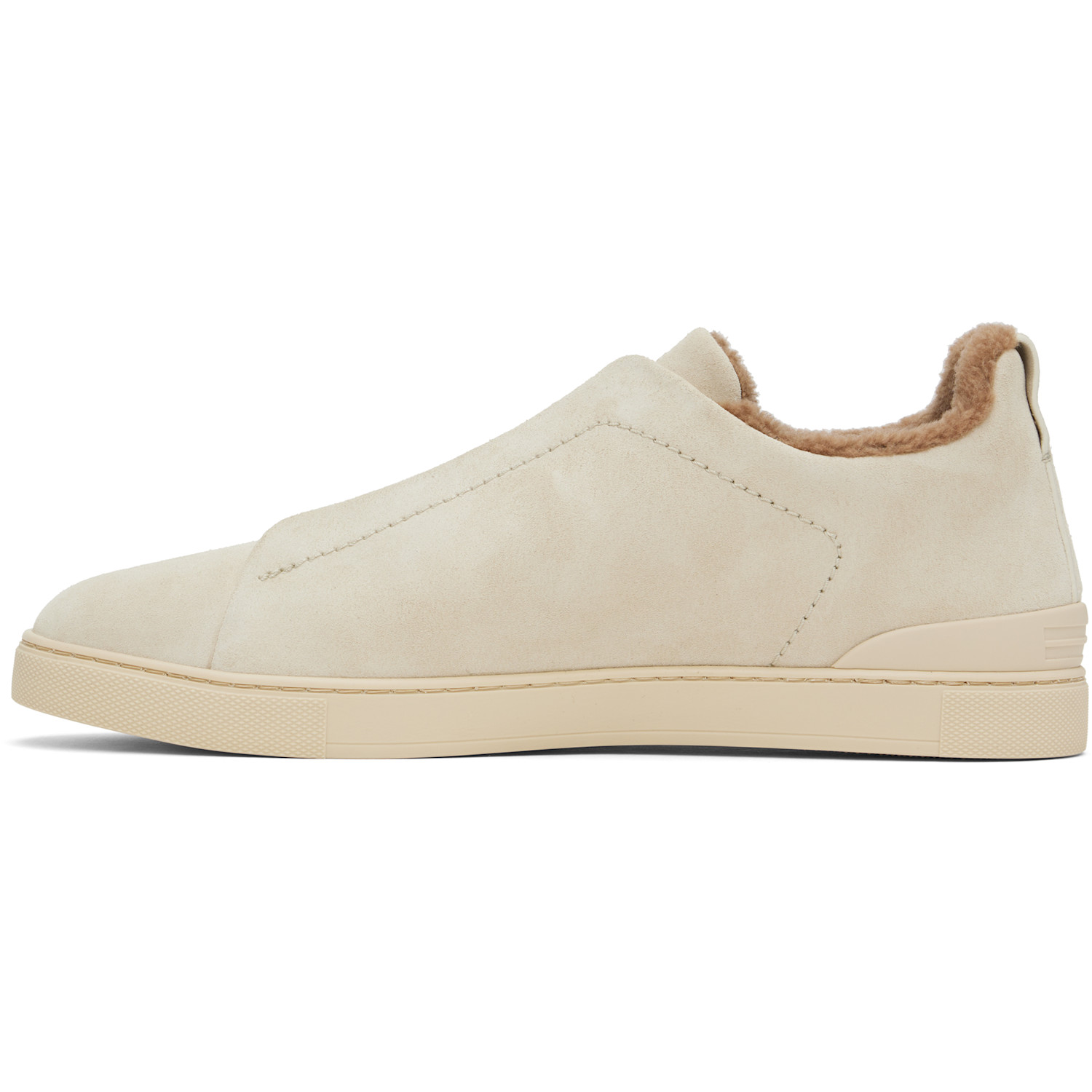  Zegna Gray Suede Triple Stitch Sneakers 