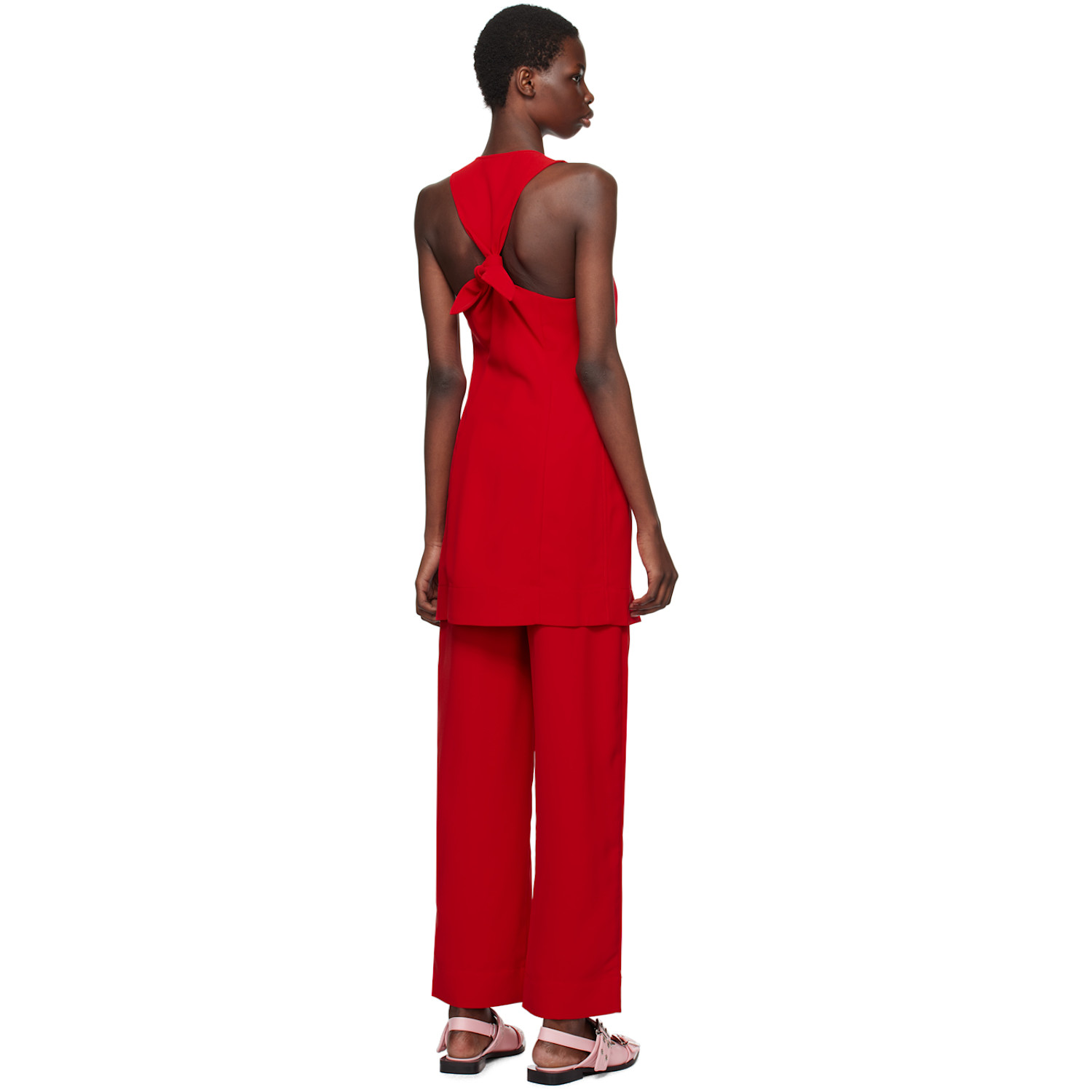  Ganni Red Button Minidress 