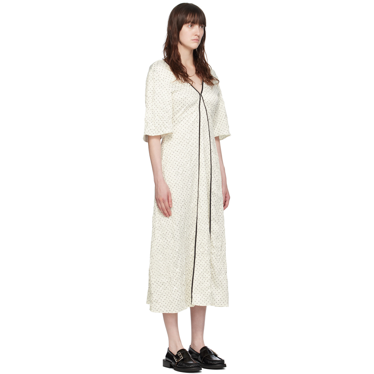  Ganni Off-white Polka Dot Maxi Dress 
