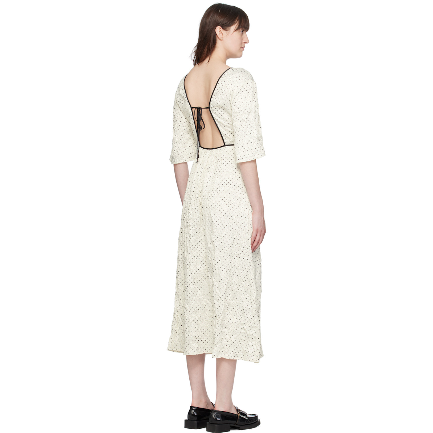  Ganni Off-white Polka Dot Maxi Dress 