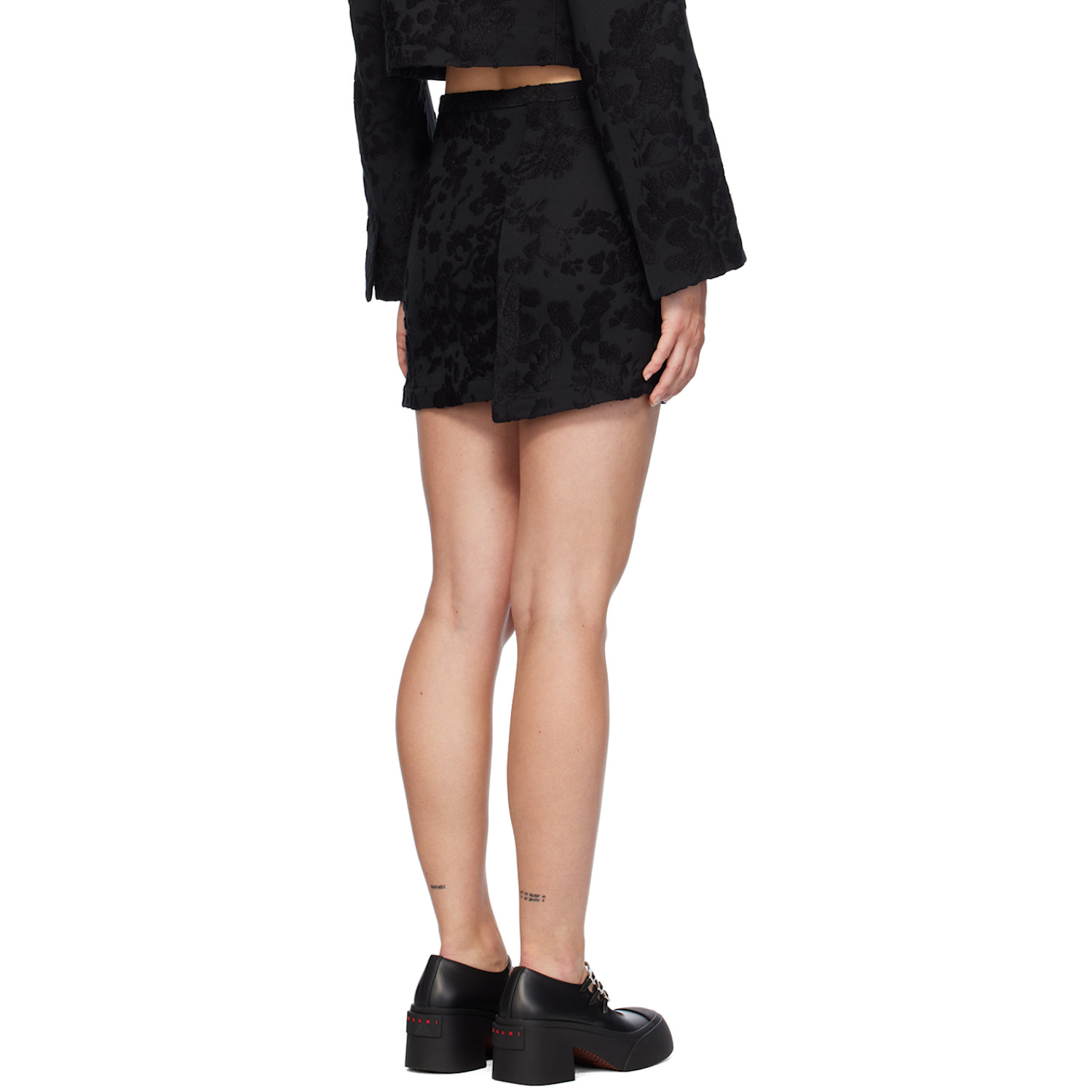  Ganni Black Layered Miniskirt 