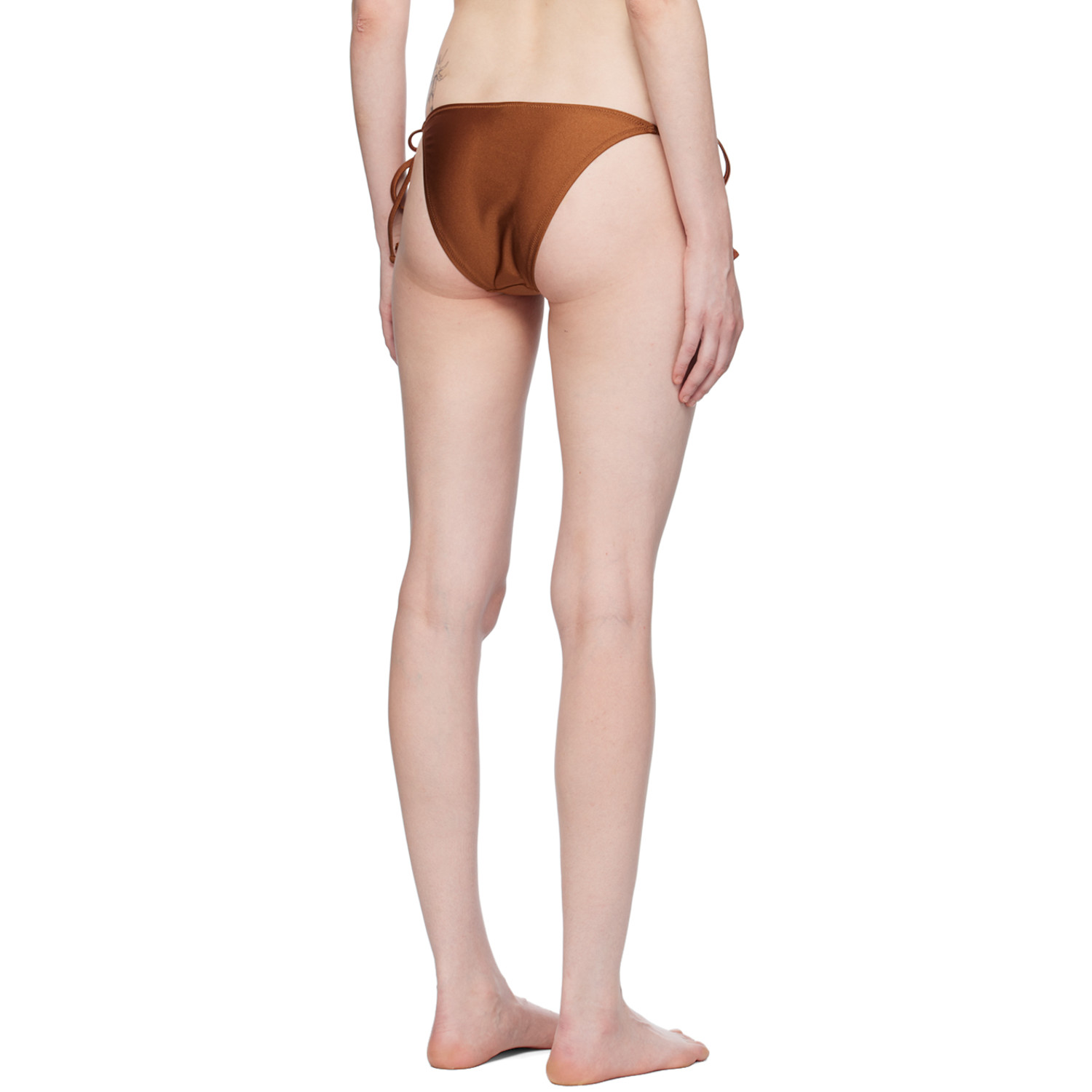  Ganni Brown String Bikini Bottoms 