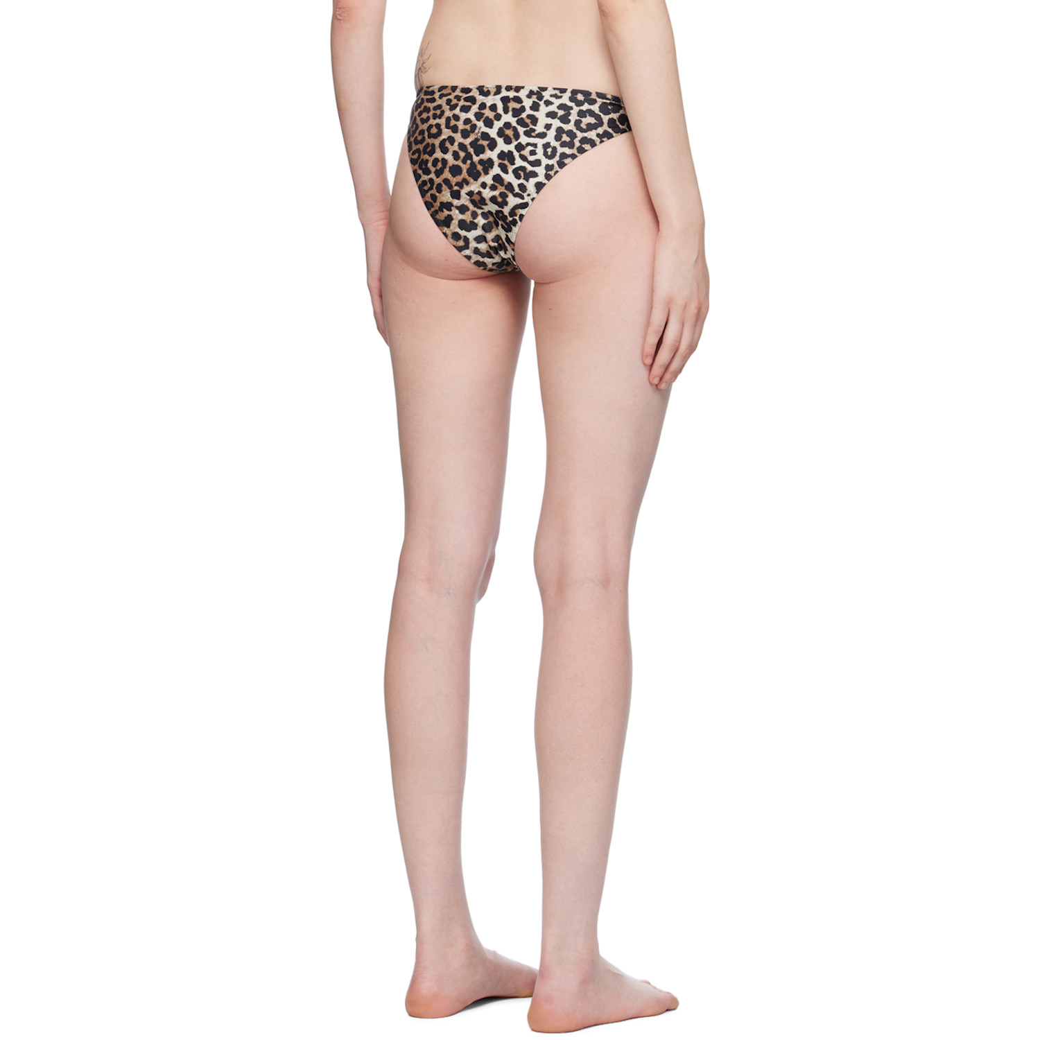  Ganni Brown Emblem Bikini Bottoms 