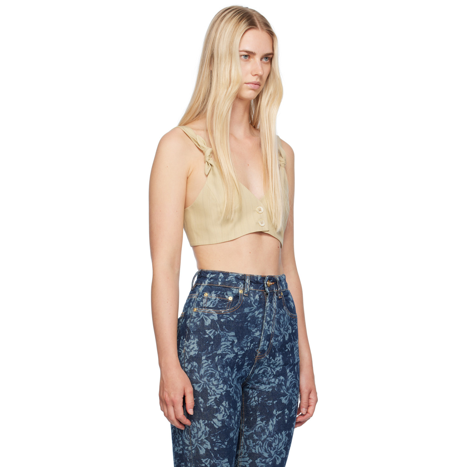  Ganni Beige Suiting Tank Top 