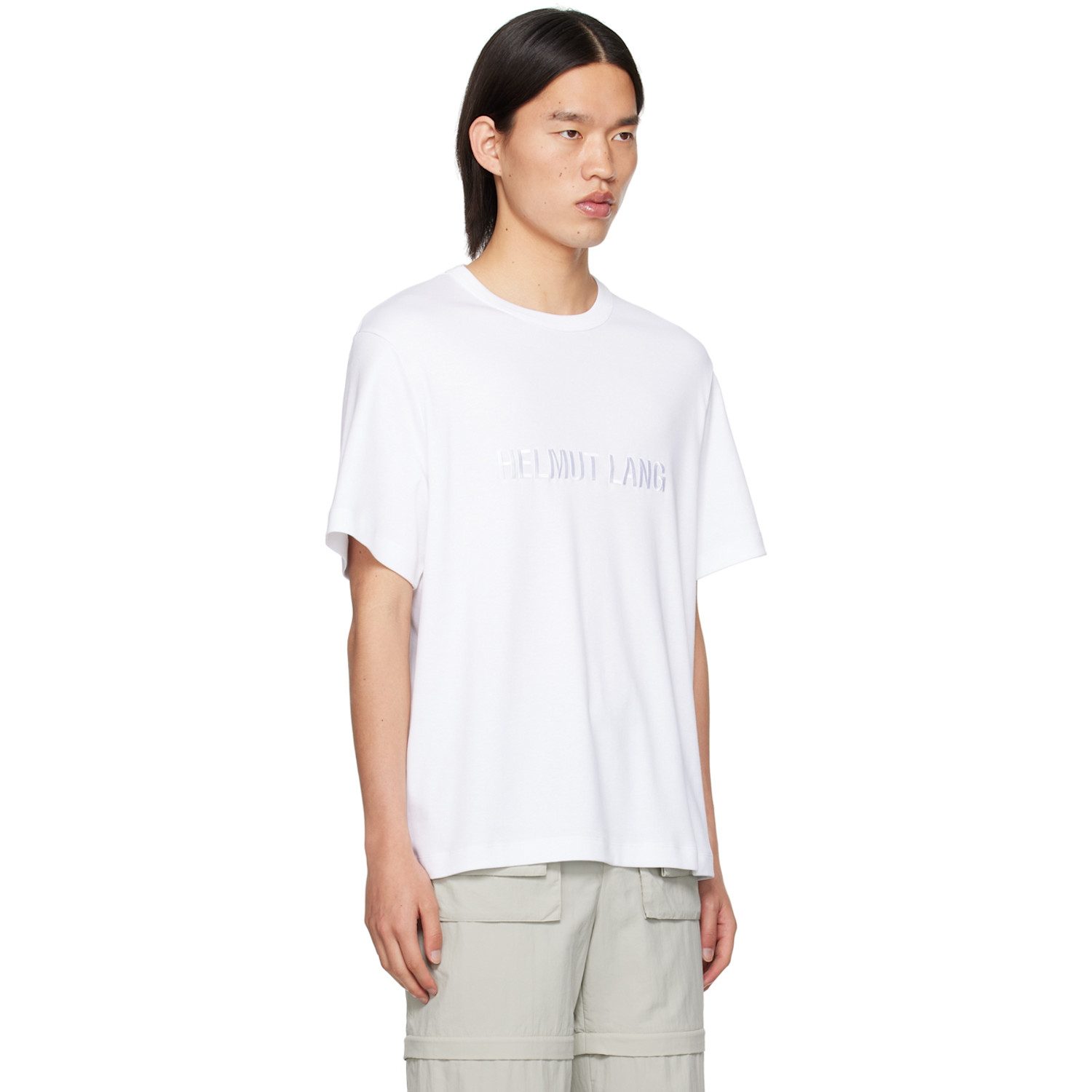  Helmut Lang White Embroidered T-shirt 