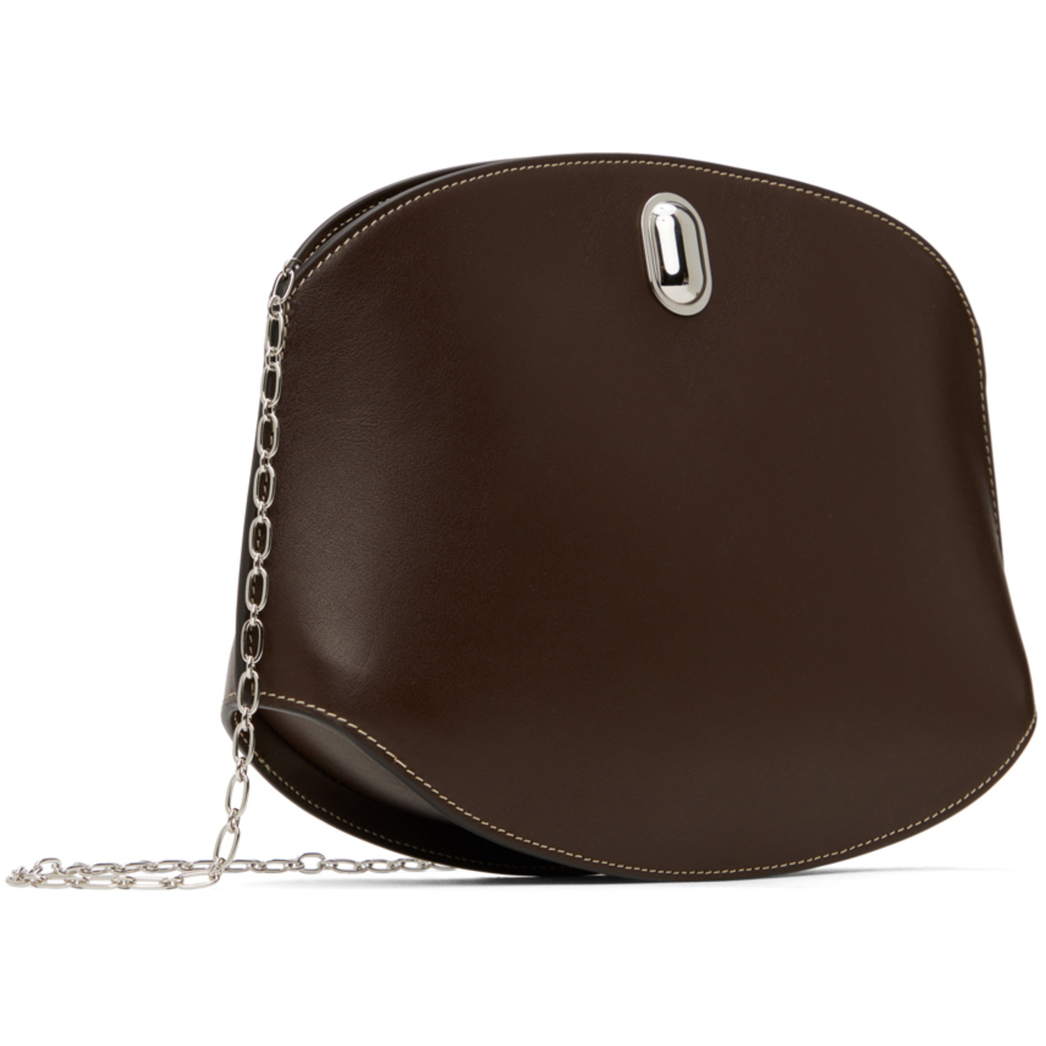  Savette Brown Tondo Chain Crossbody Bag 