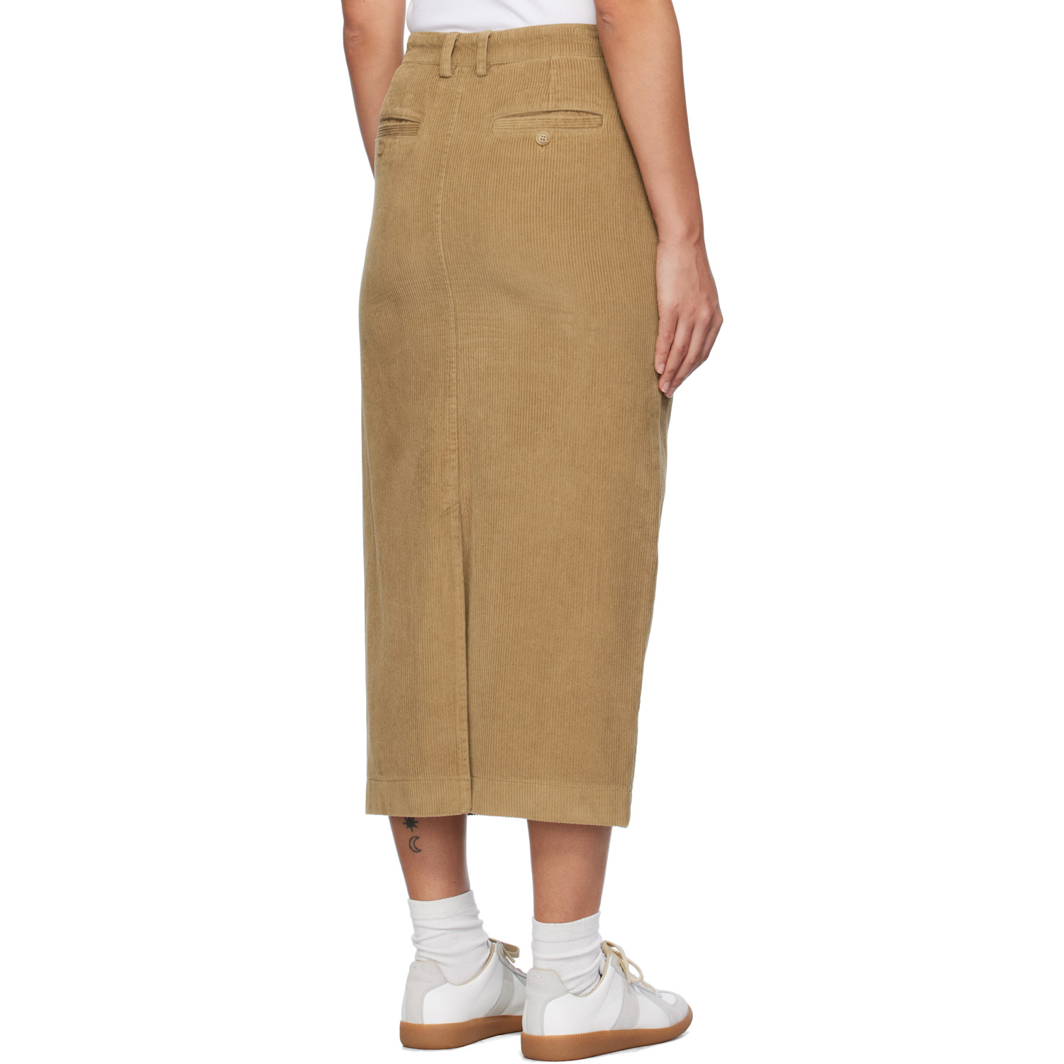  Carter Young Tan Cord Midi Skirt 