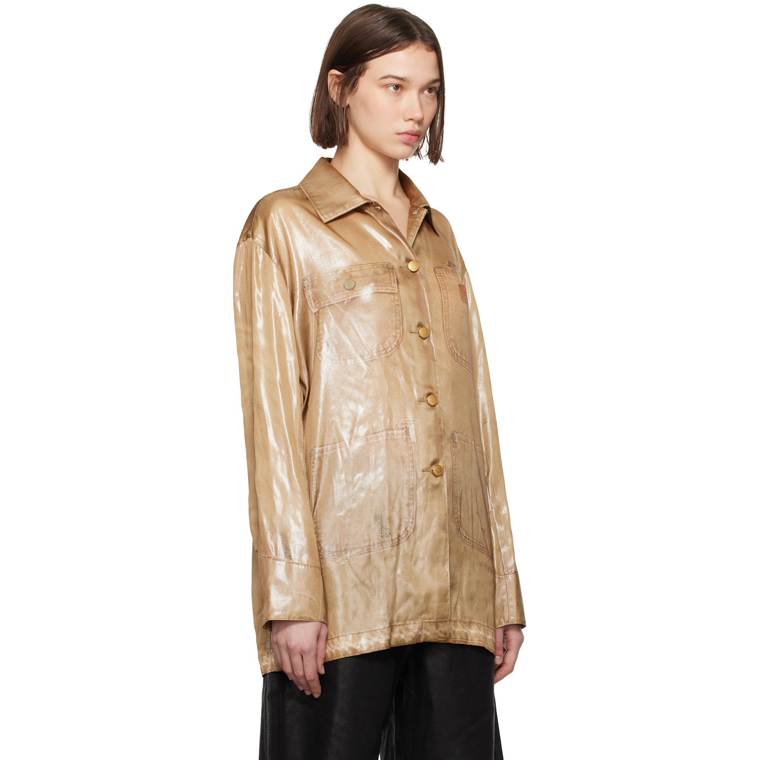  Alexander Wang Tan Trompe L'œil Shirt 