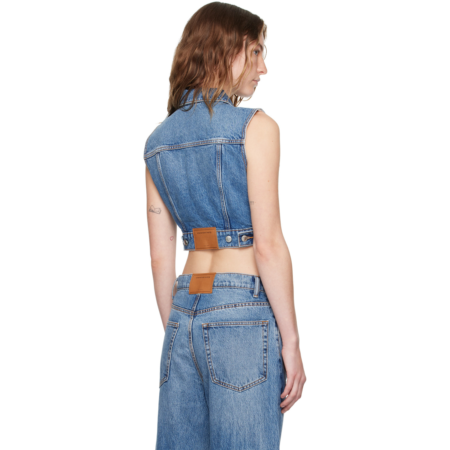  Alexander Wang Blue Shrunken Denim Vest 