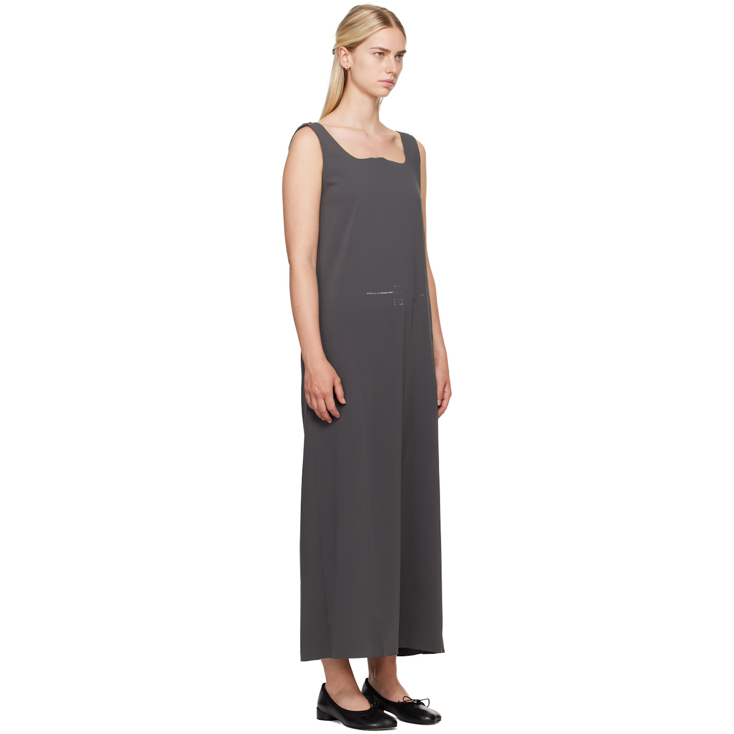  Mm6 Maison Margiela Gray Fluid Maxi Dress 