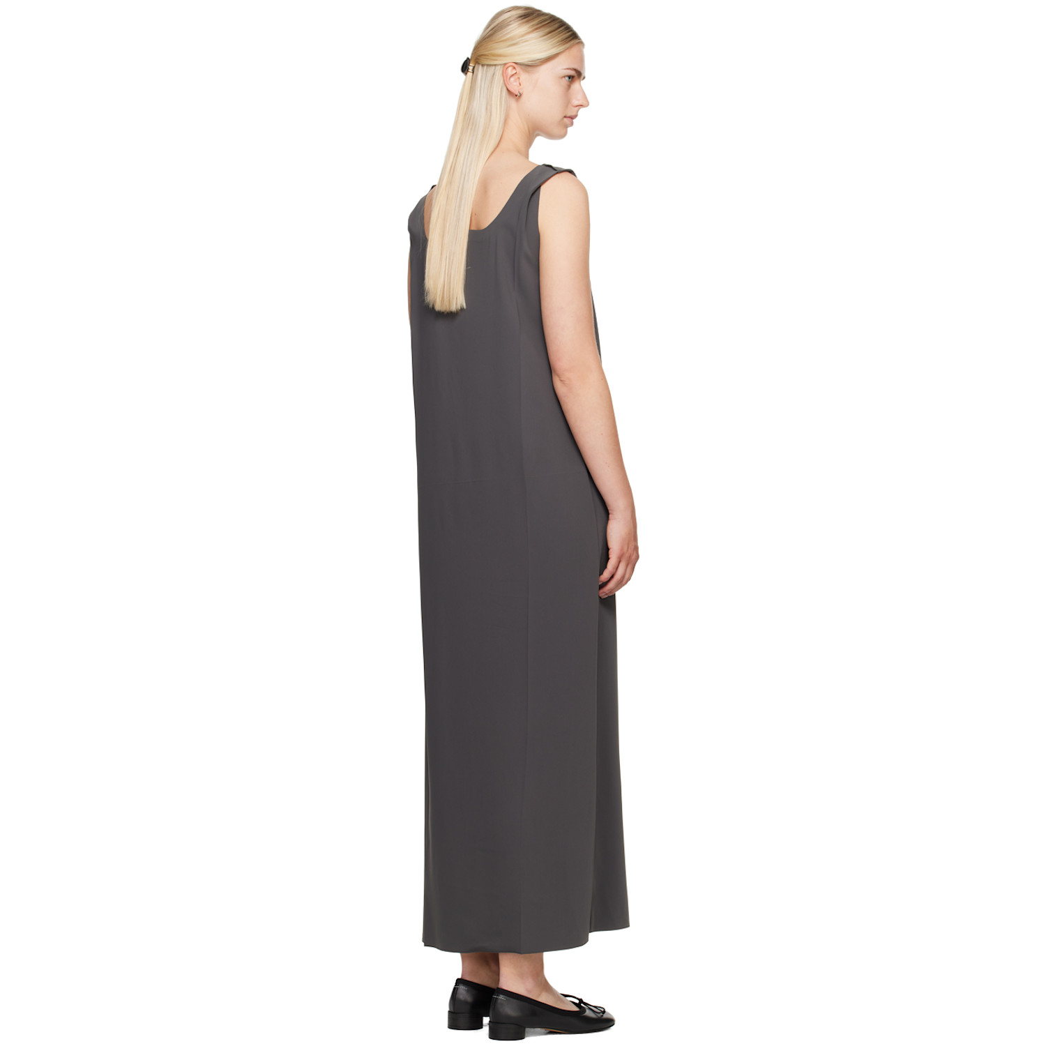  Mm6 Maison Margiela Gray Fluid Maxi Dress 