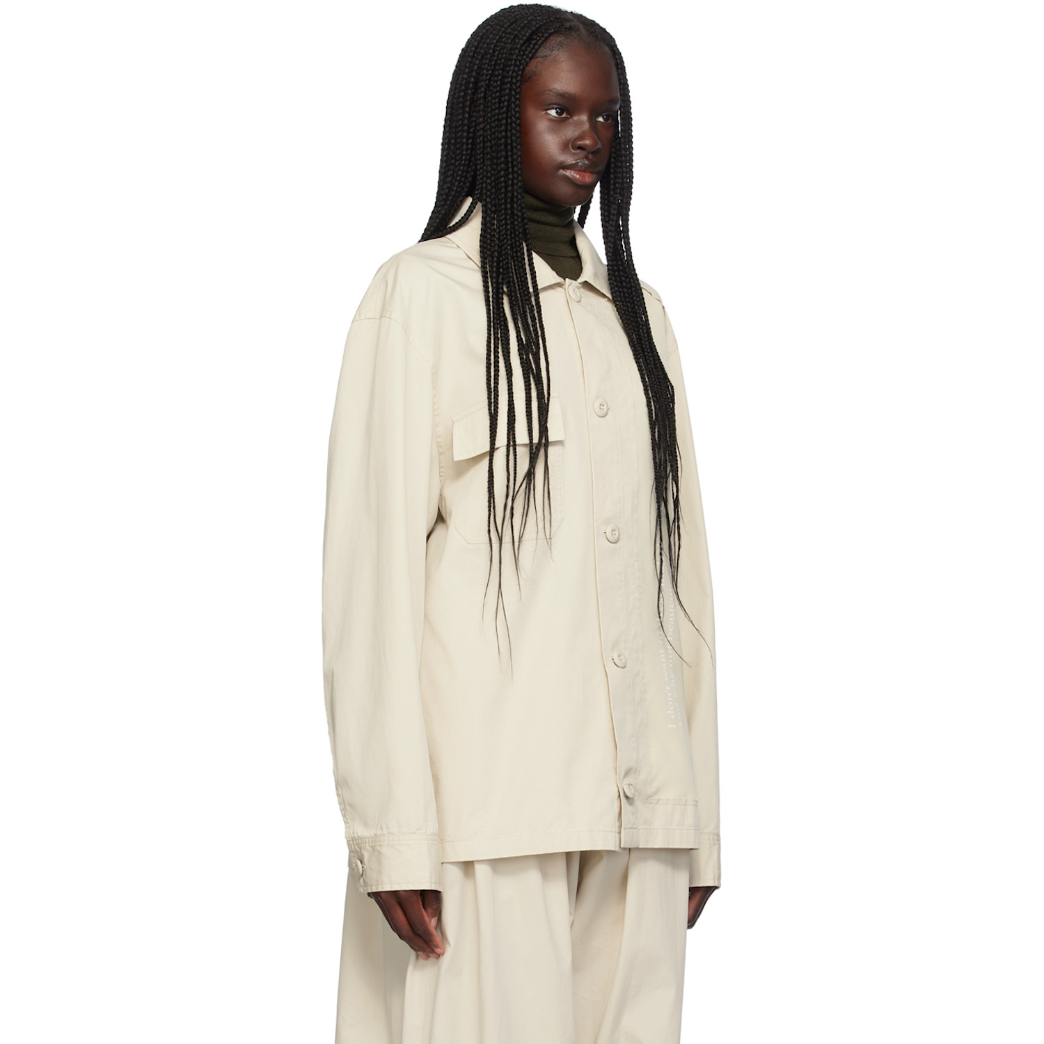  Mm6 Maison Margiela Off-white Paneled Jacket 