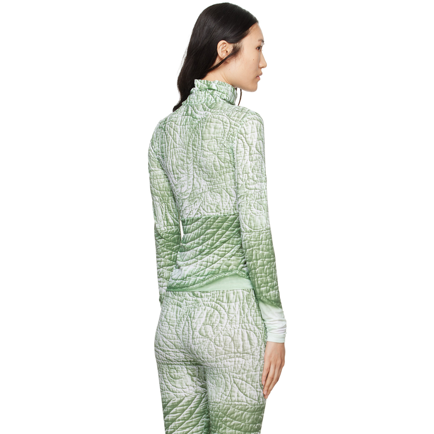  Mm6 Maison Margiela Green Trompe L'œil Turtleneck 