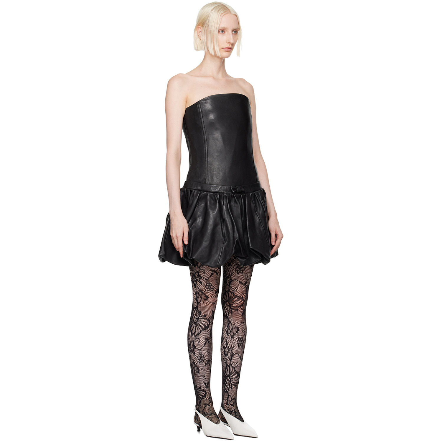  Marc Jacobs Black 'the Bubble' Leather Minidress 