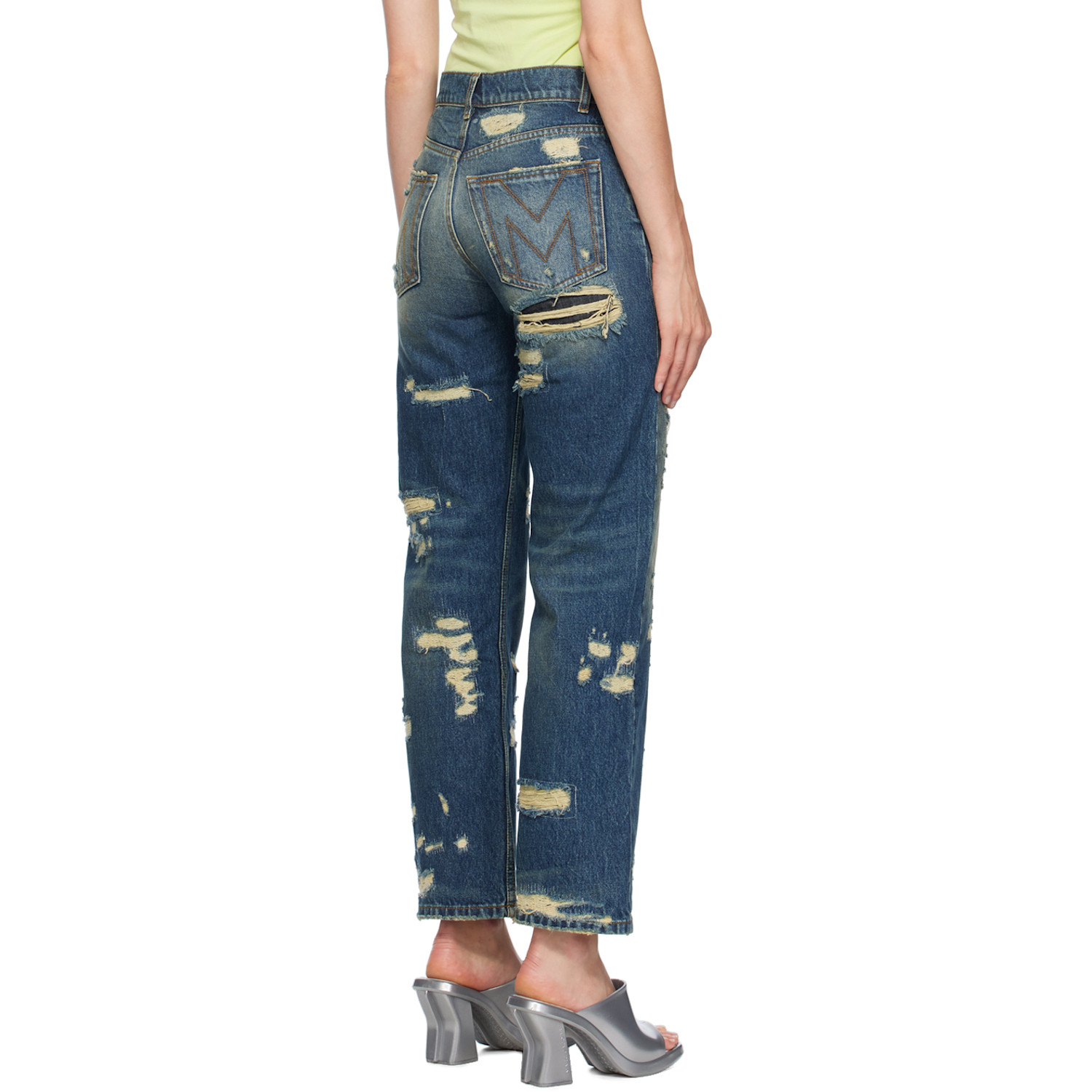  Marc Jacobs Indigo 'the Rip & Repair Straight' Jeans 