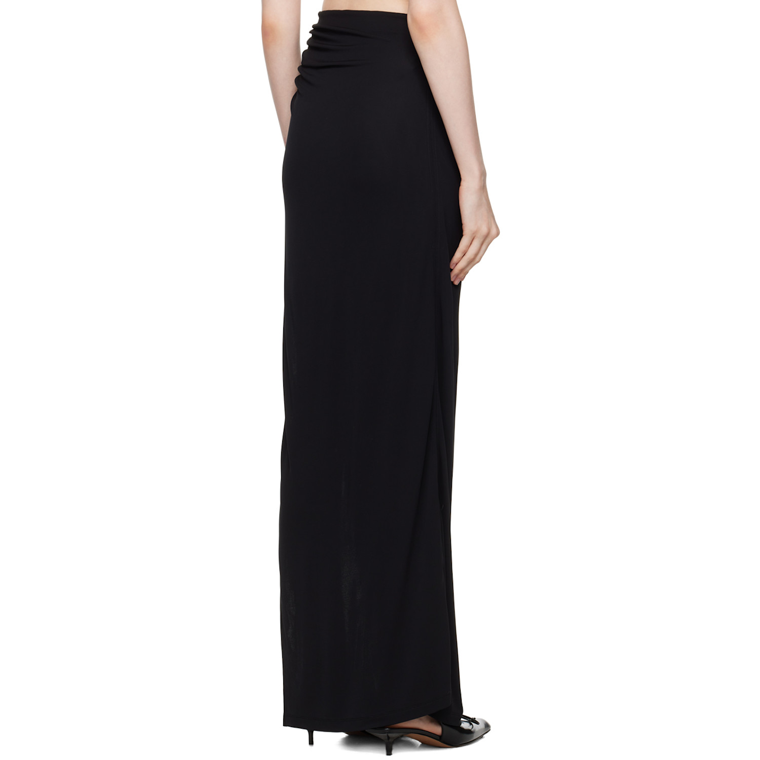  Casablanca Black Draped Maxi Skirt 