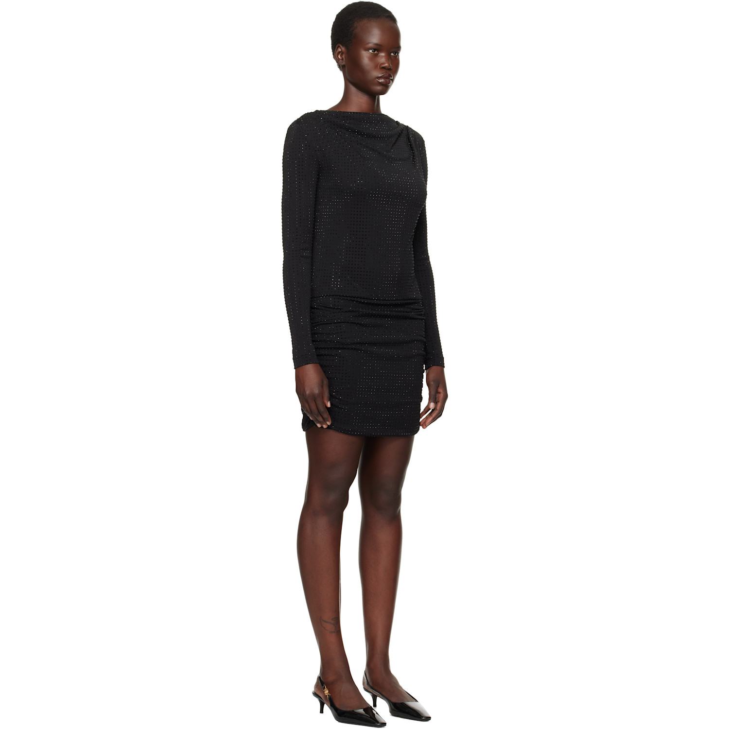  Versace Jeans Couture Black Crystal Minidress 