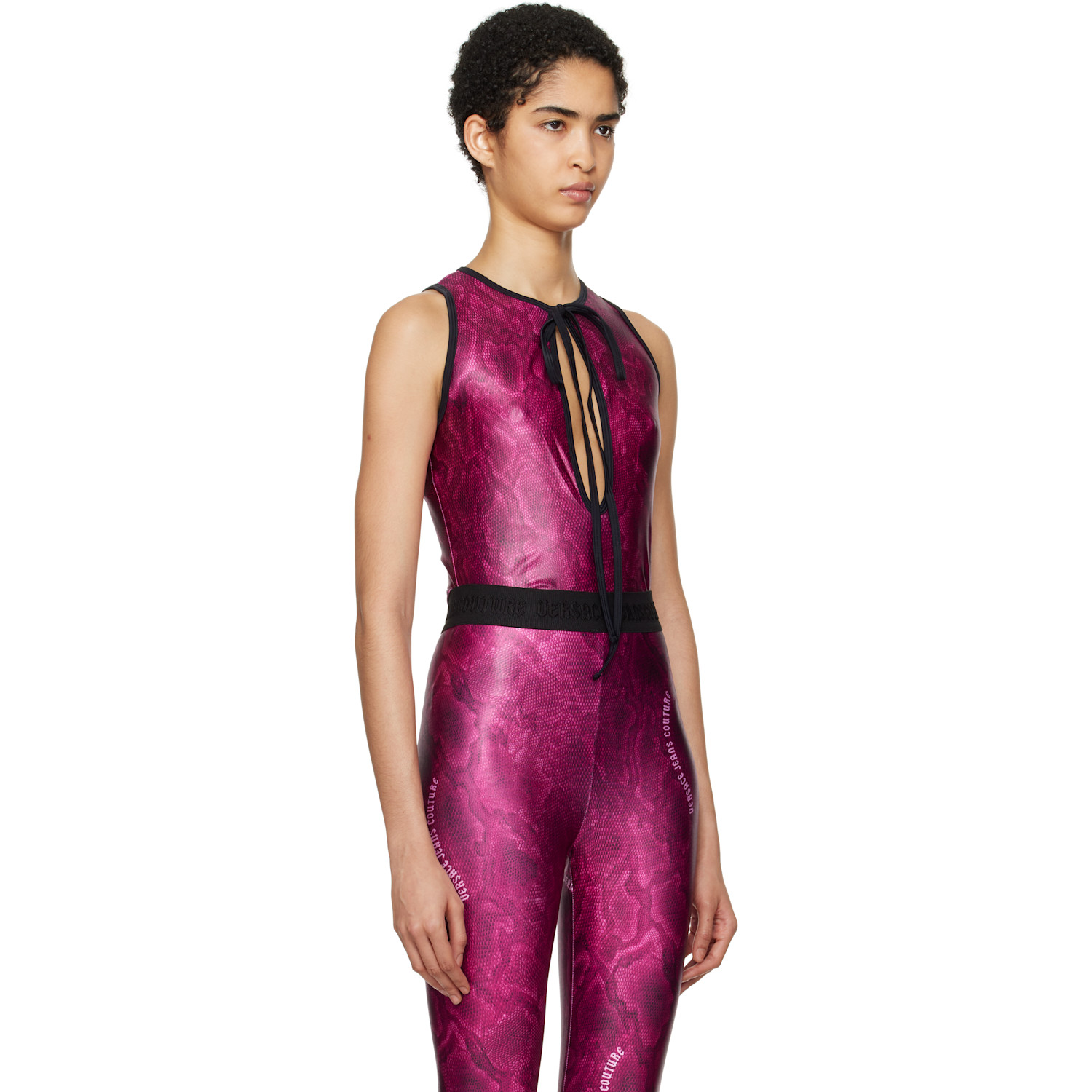  Versace Jeans Couture Pink Printed Bodysuit 