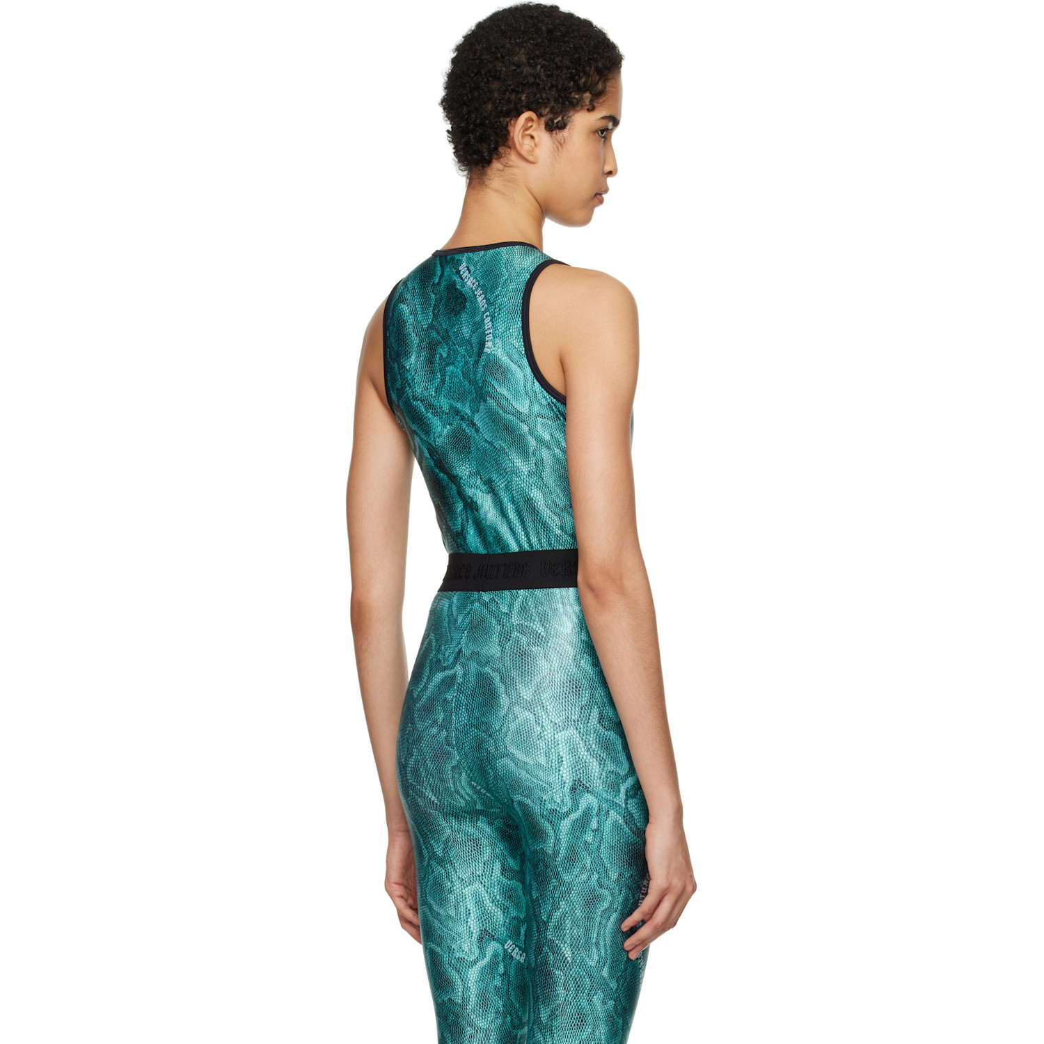  Versace Jeans Couture Blue Printed Bodysuit 