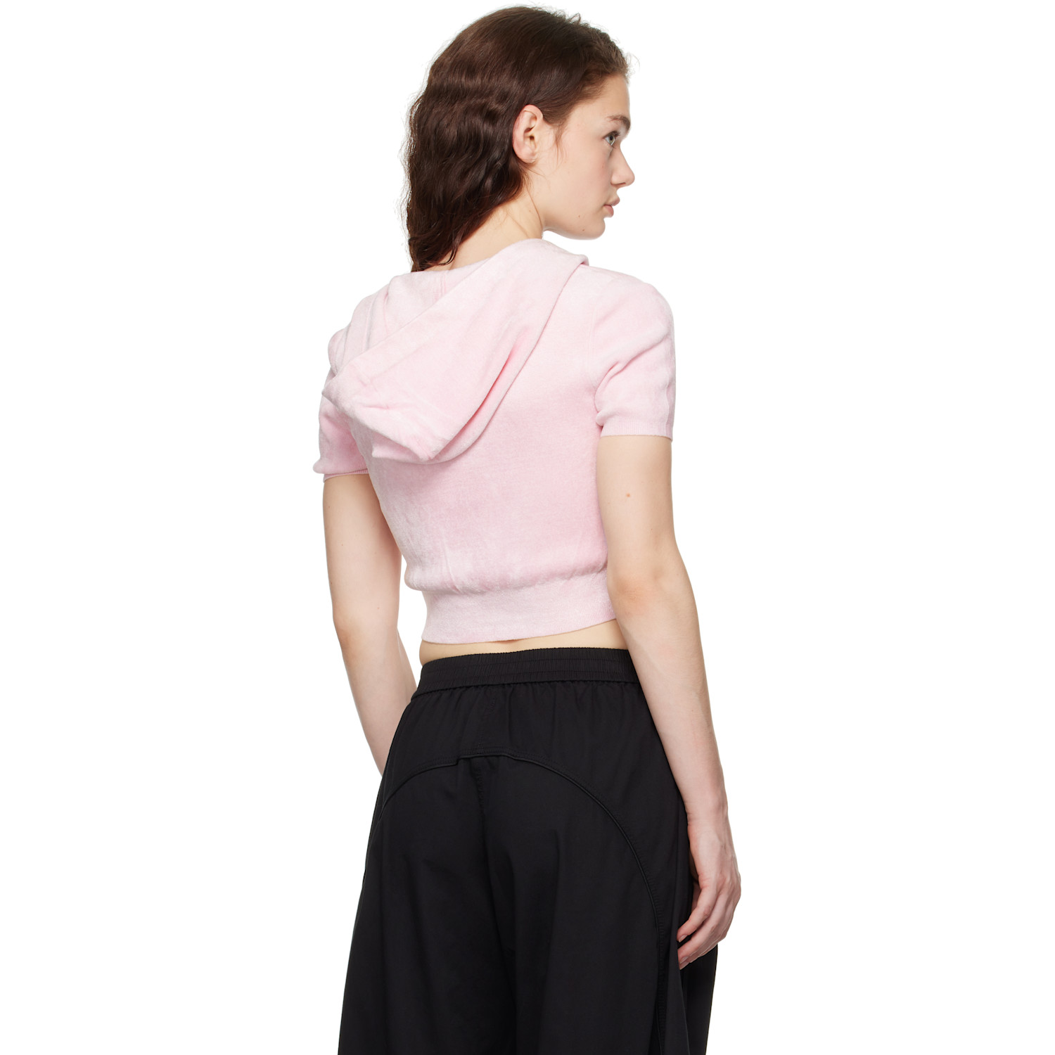  Alexanderwang.t Pink Cropped Zip-up Hoodie 