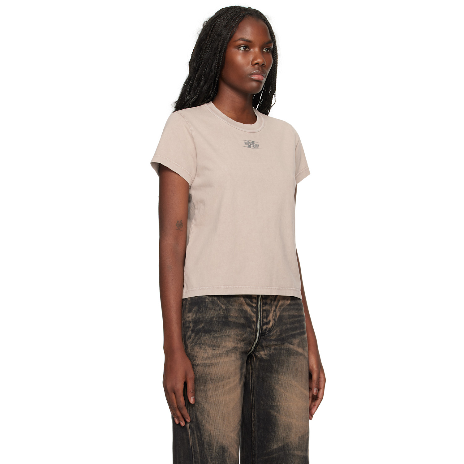  Alexanderwang.t Taupe Blade Logo-embossed T-shirt 