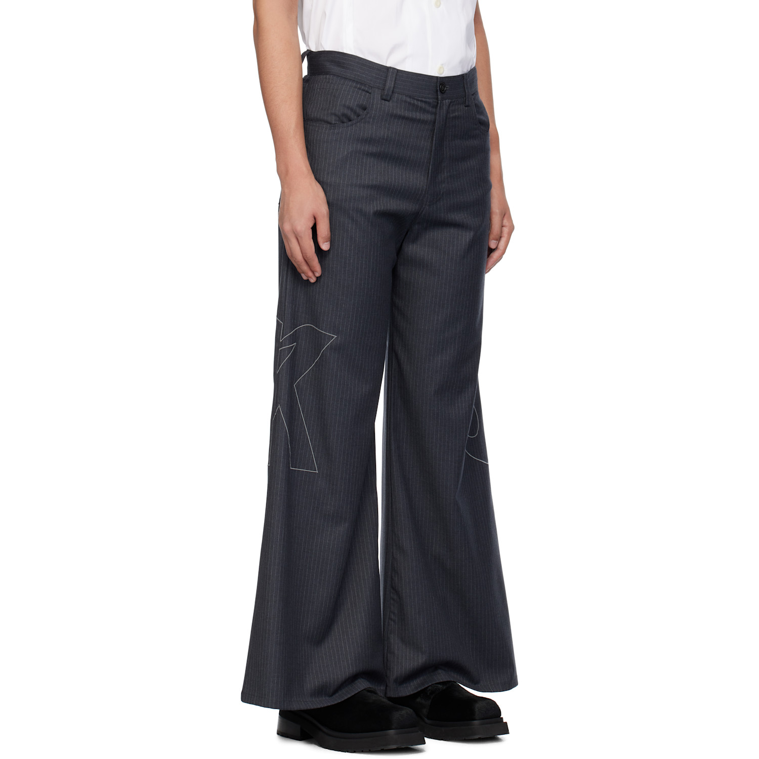  Kusikohc Gray 'right To Fail' Oversized Trousers 
