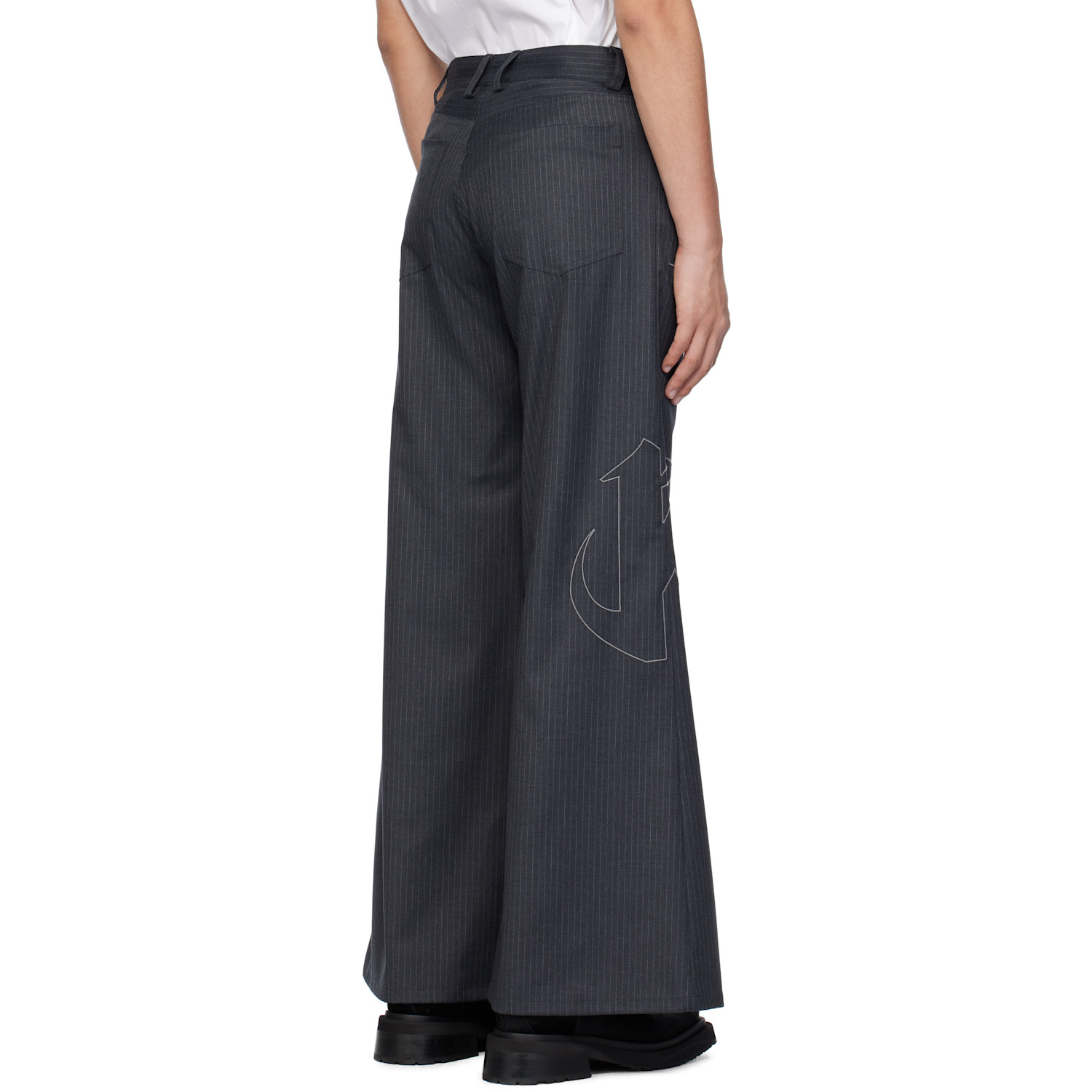  Kusikohc Gray 'right To Fail' Oversized Trousers 