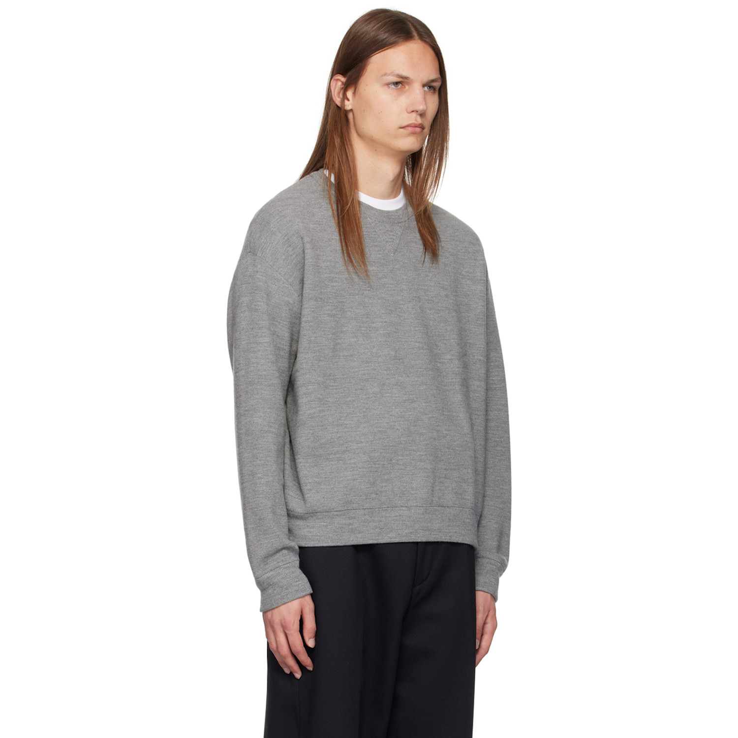 Solid Homme Gray Crewneck Sweater 