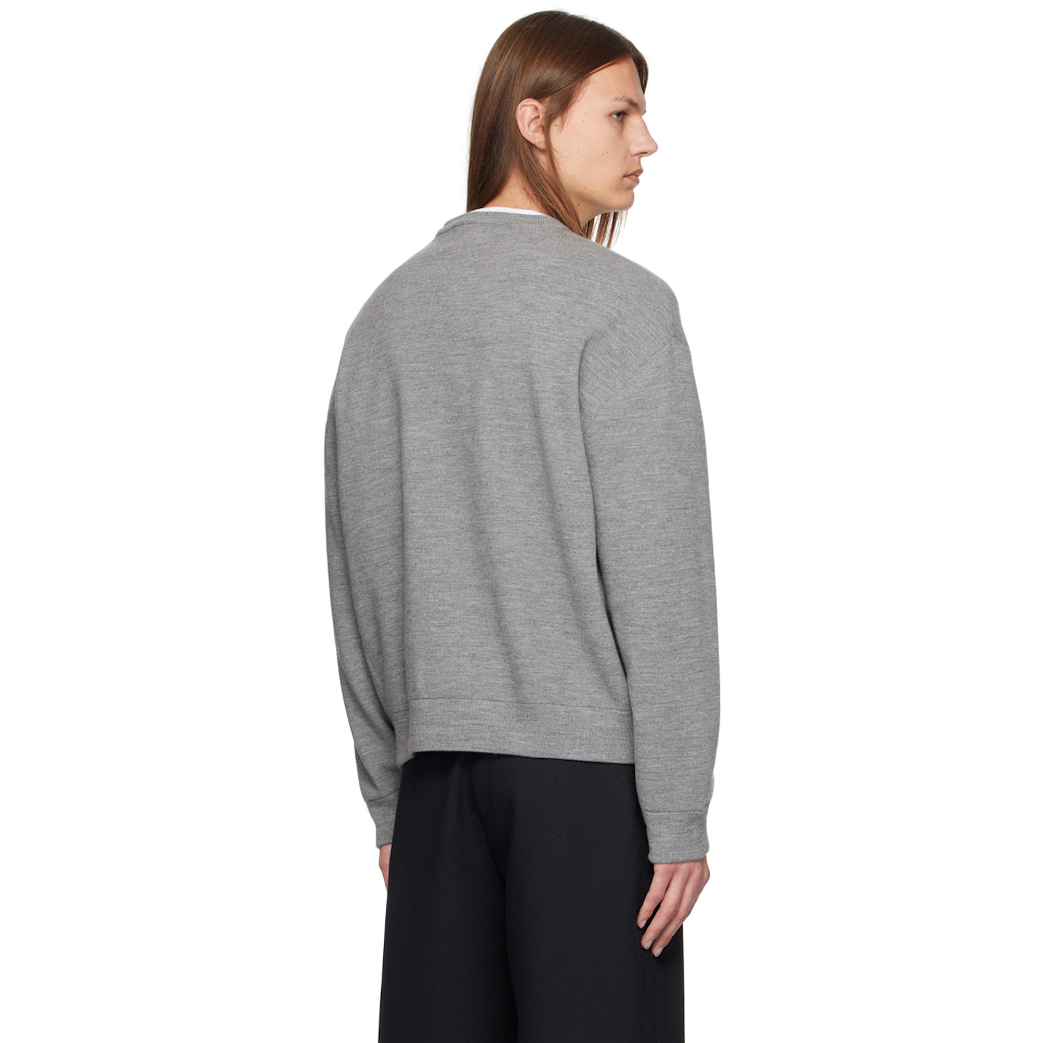  Solid Homme Gray Crewneck Sweater 