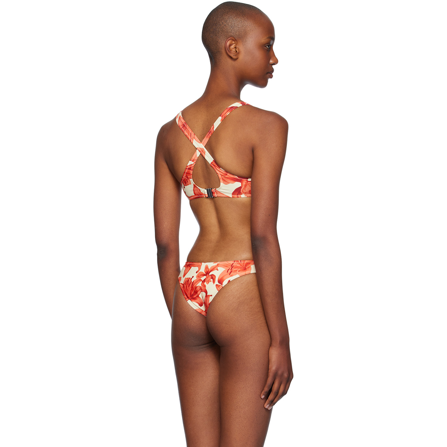  Miaou Beige & Red Luz Bikini Top 