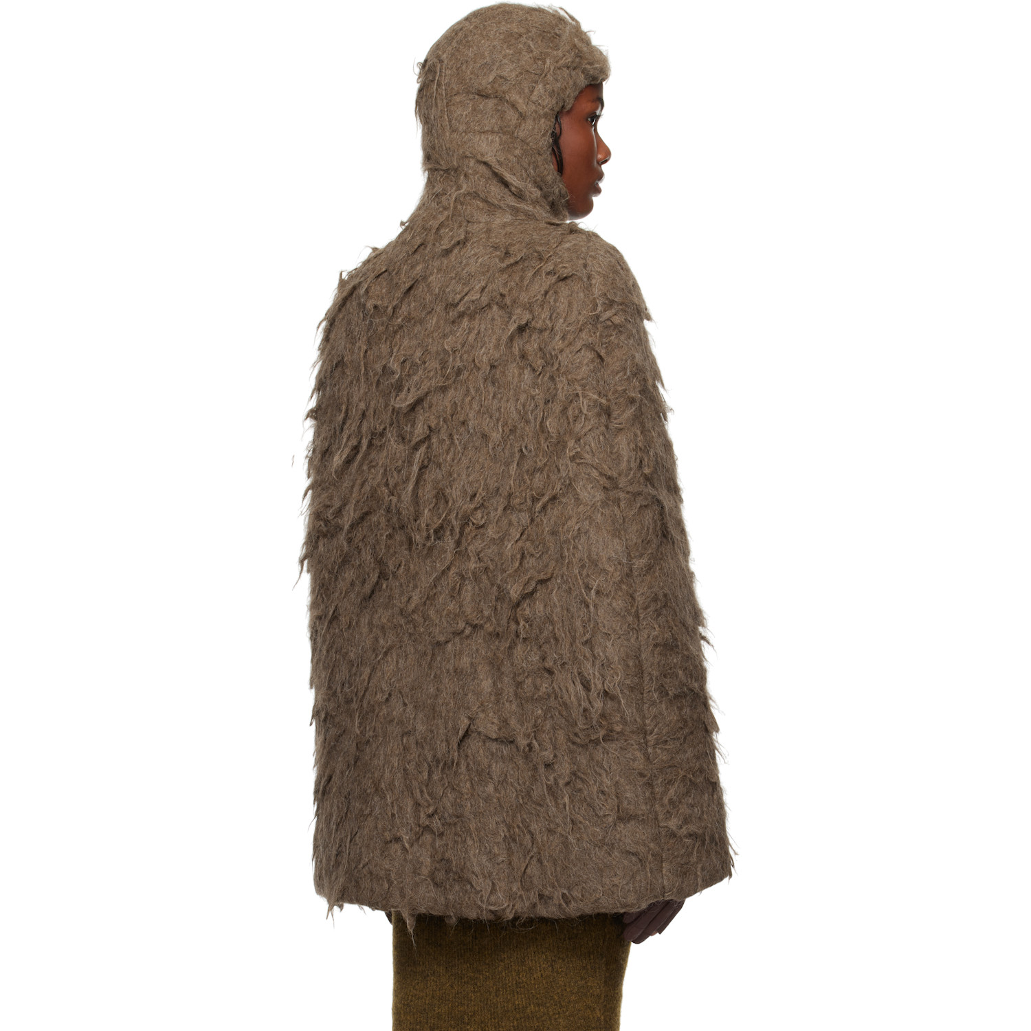  Rick Owens Brown Porterville Cape Jacket 