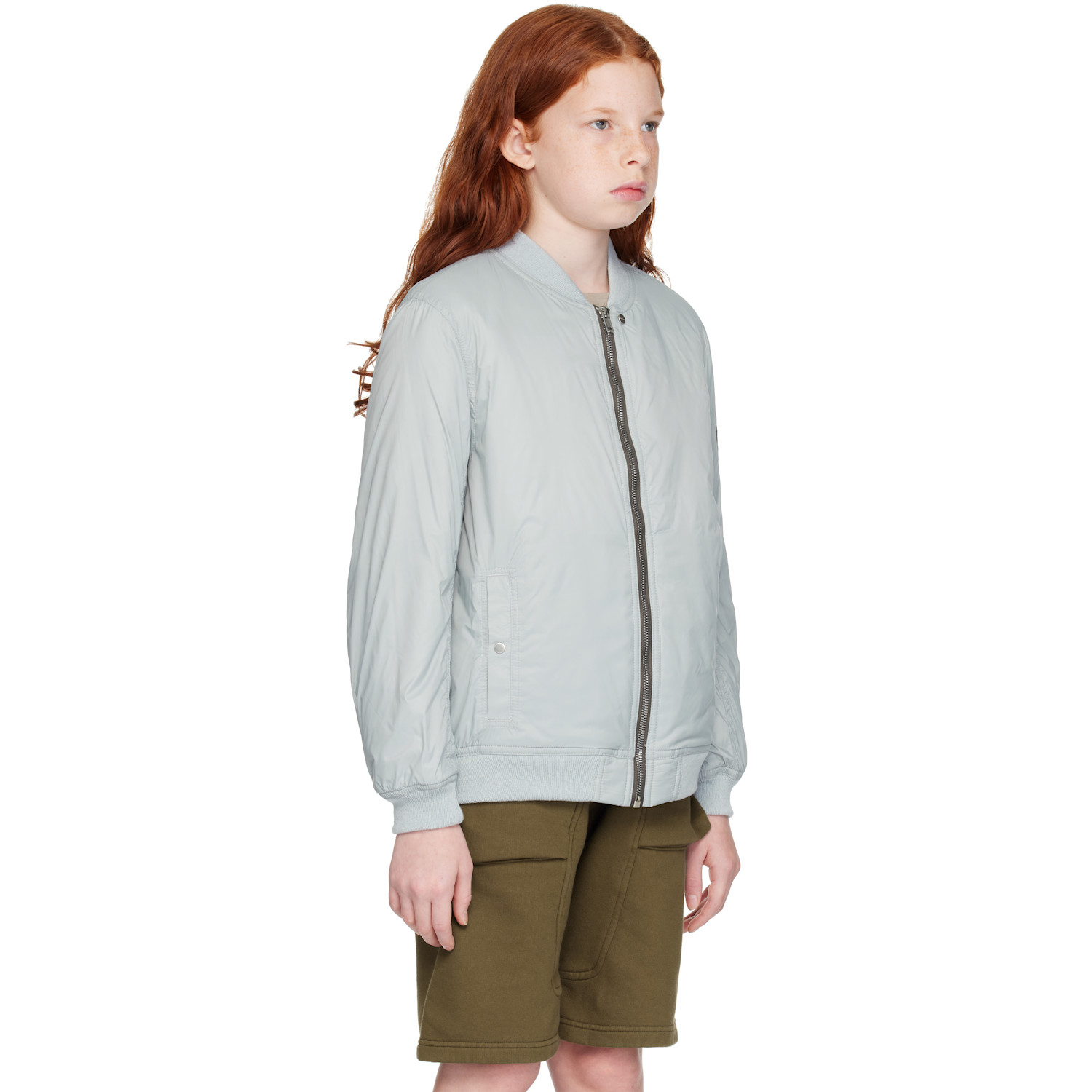 Rick Owens Kids Blue Porterville Flight Bomber Jacket 