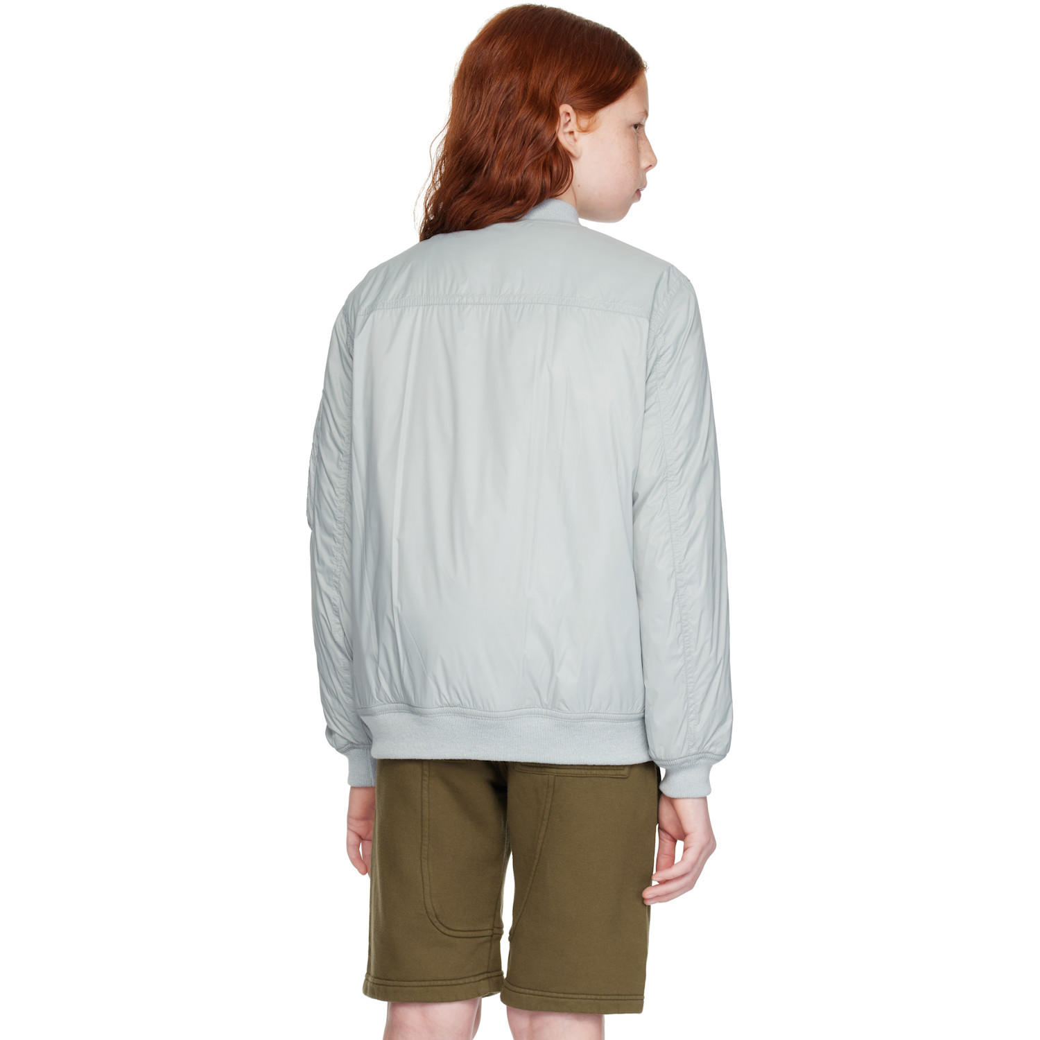  Rick Owens Kids Blue Porterville Flight Bomber Jacket 