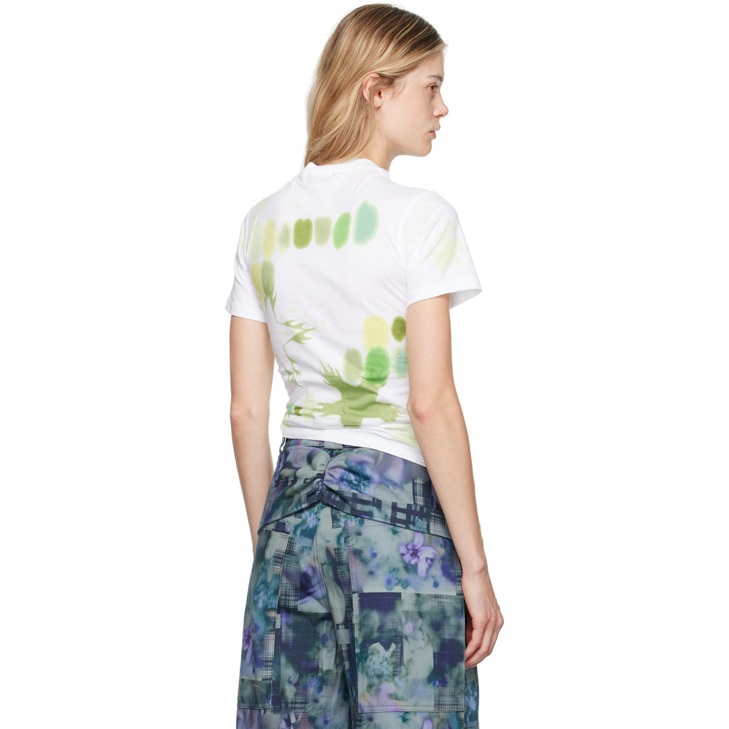  Collina Strada White & Green Tosh T-shirt 