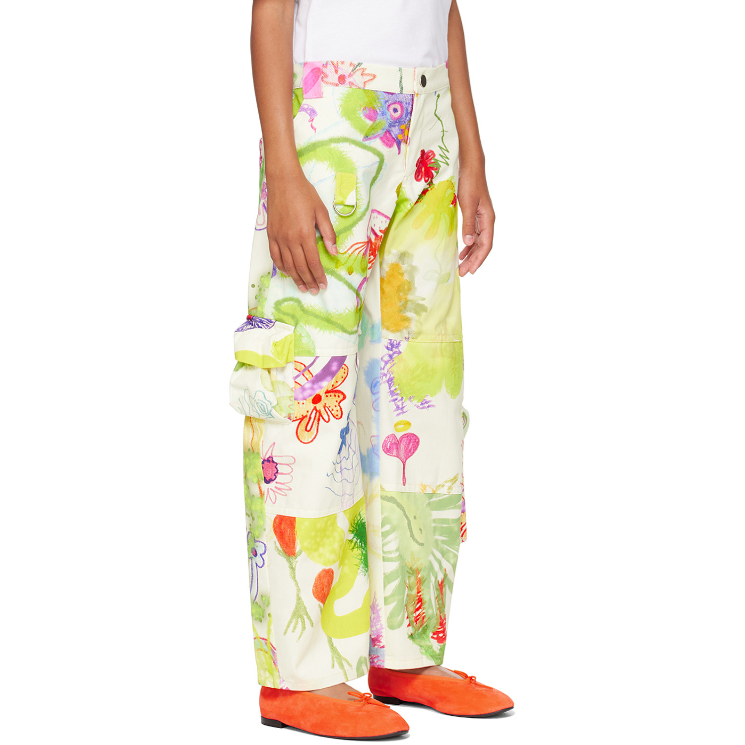  Collina Strada Kids Multicolor Garden Denim Cargo Pants 