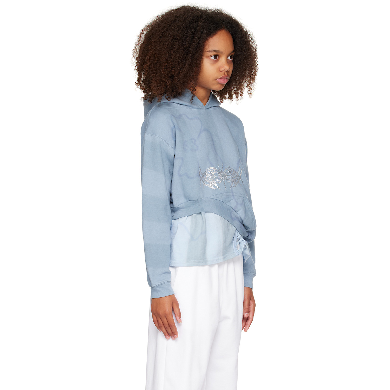  Collina Strada Kids Blue Tie-dyed Hoodie 