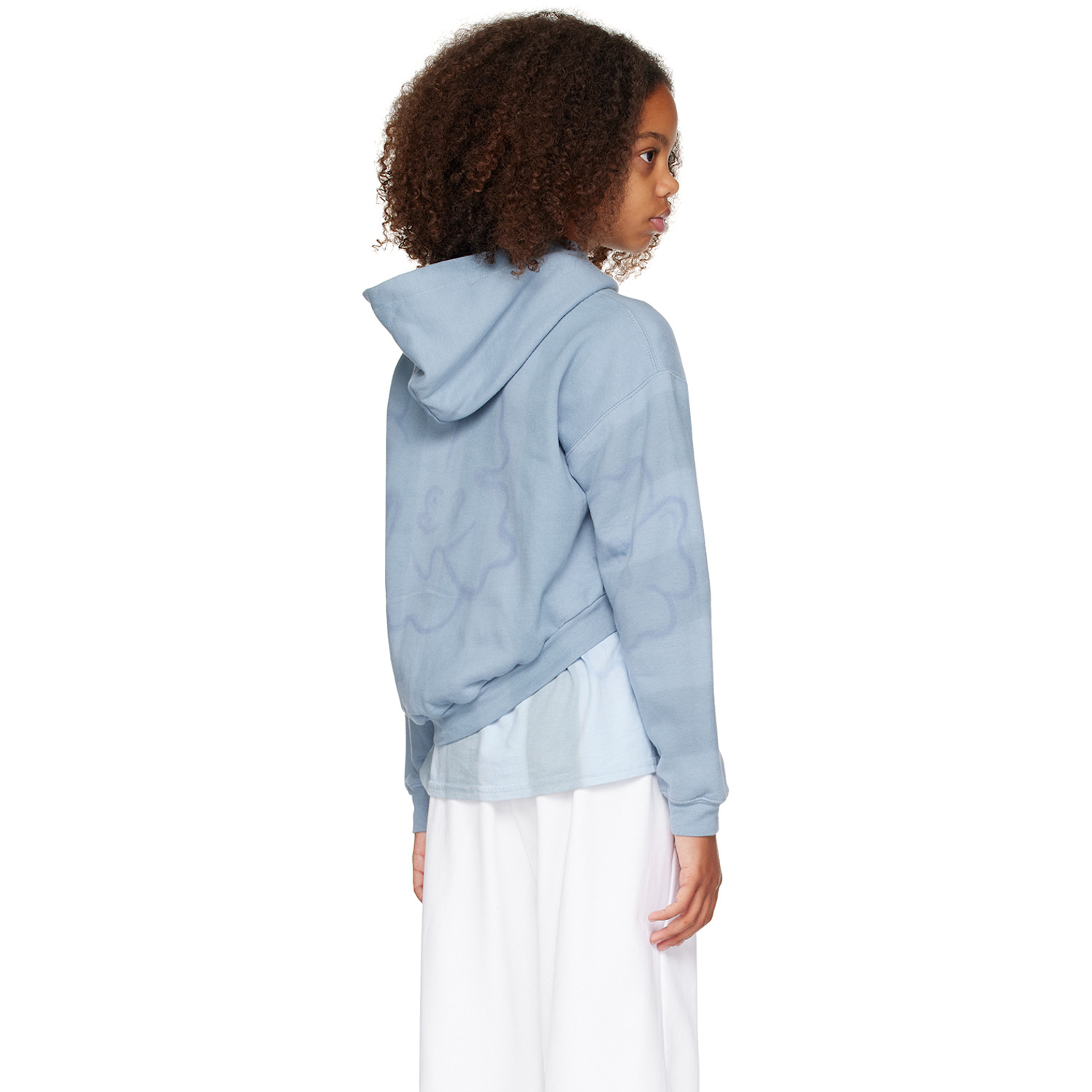  Collina Strada Kids Blue Tie-dyed Hoodie 